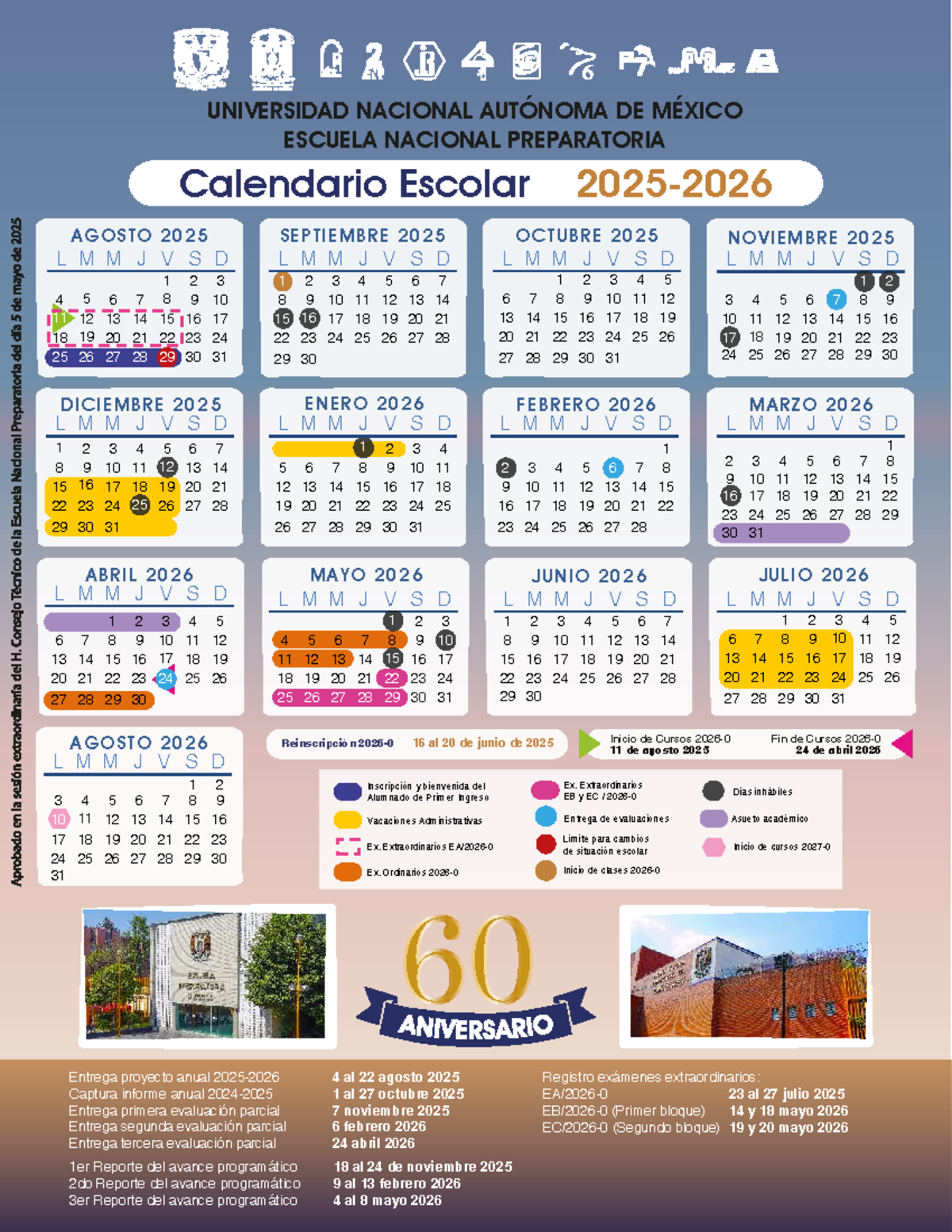 Calendario Escolar ENP 2025-2026 Aprobado Mayo 2025 - Studocu