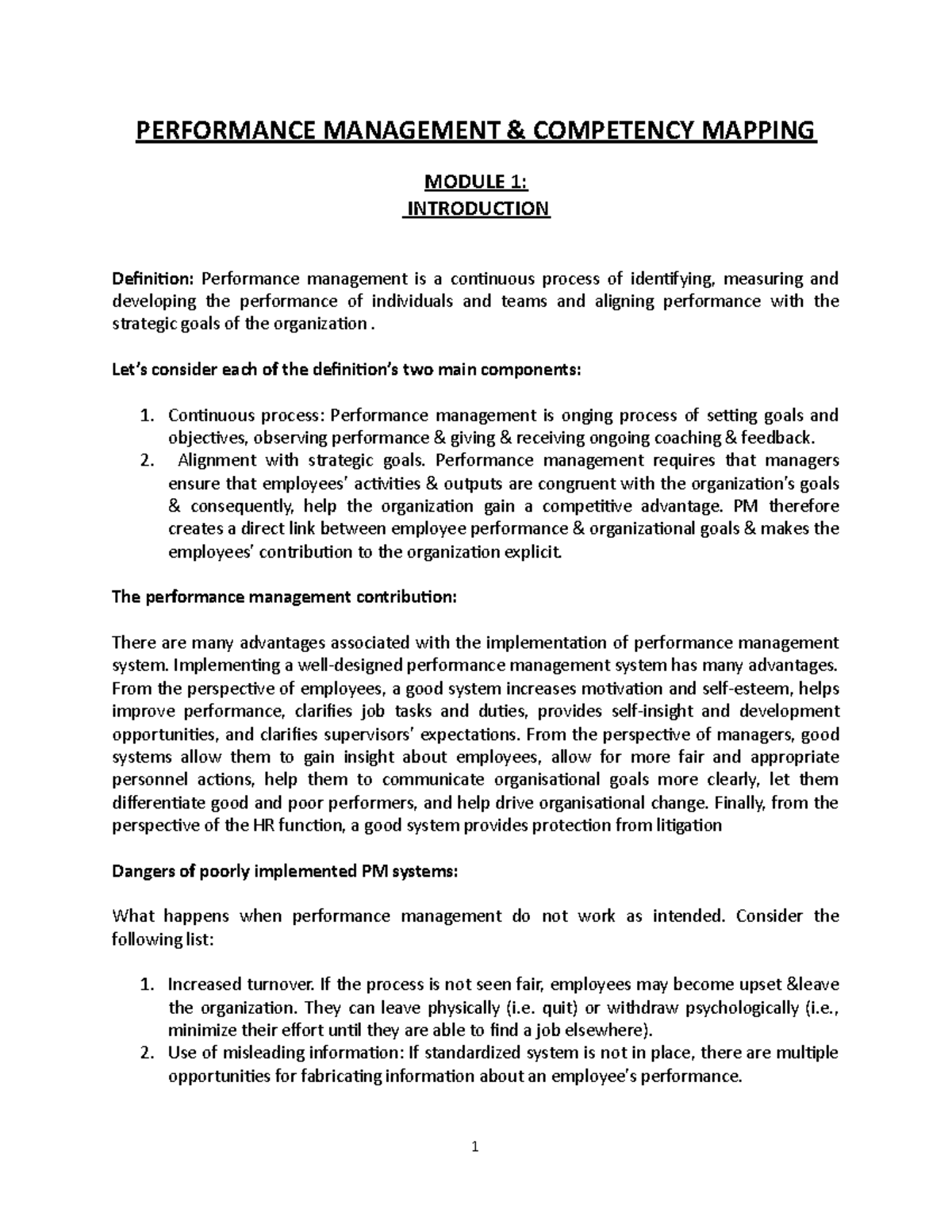 232849562 Performance Management & Competency Mapping Overview - Studocu