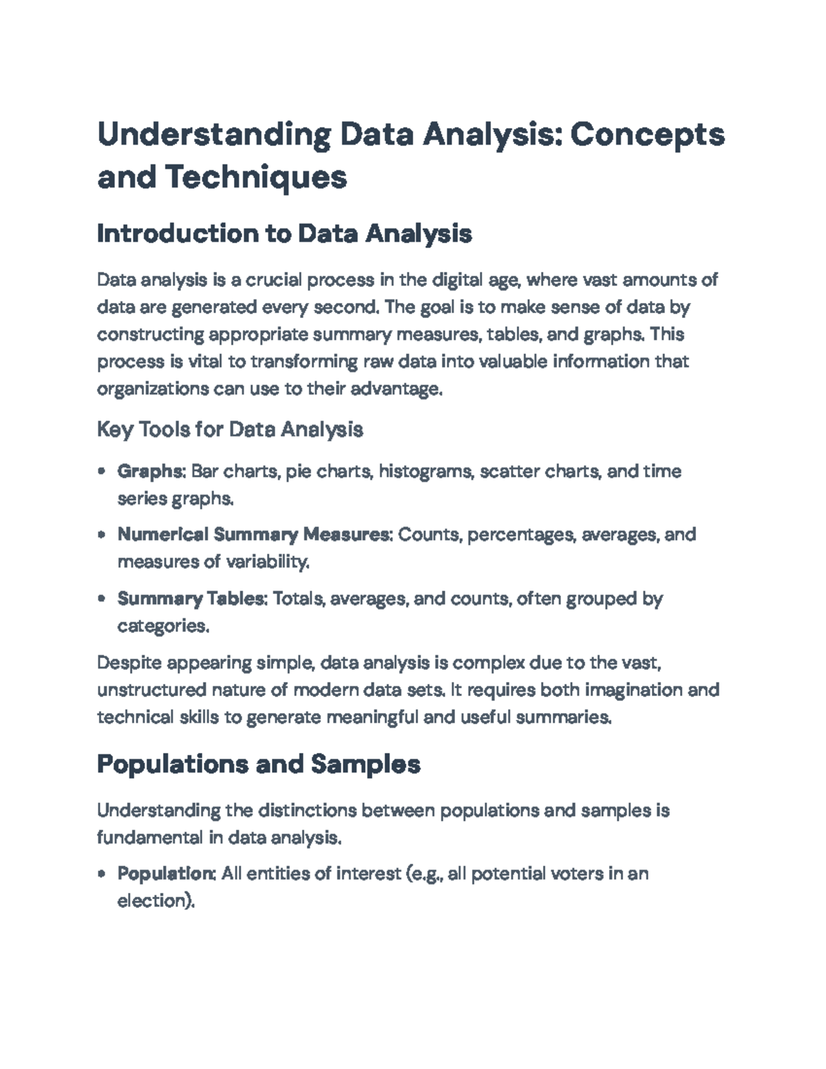 Data Analysis Techniques Understanding Concepts And Applications