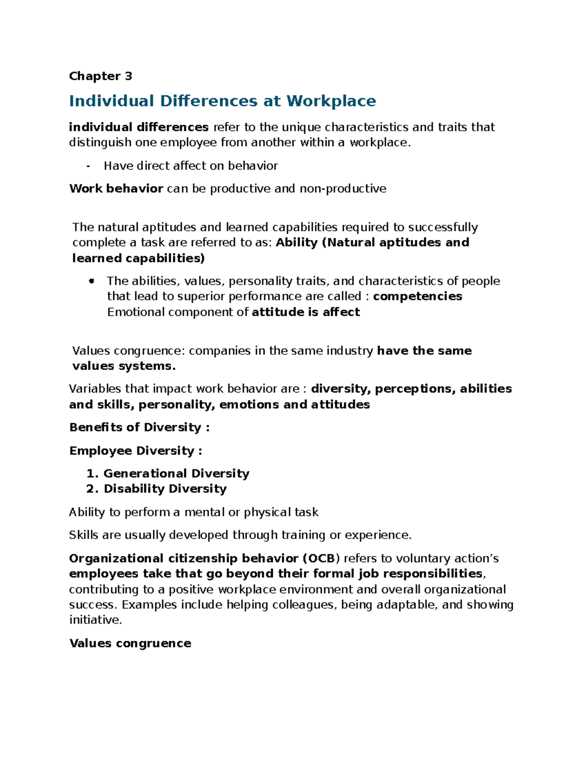 Chapter 3 & 4 Notes on Individual Differences and Perception in ...
