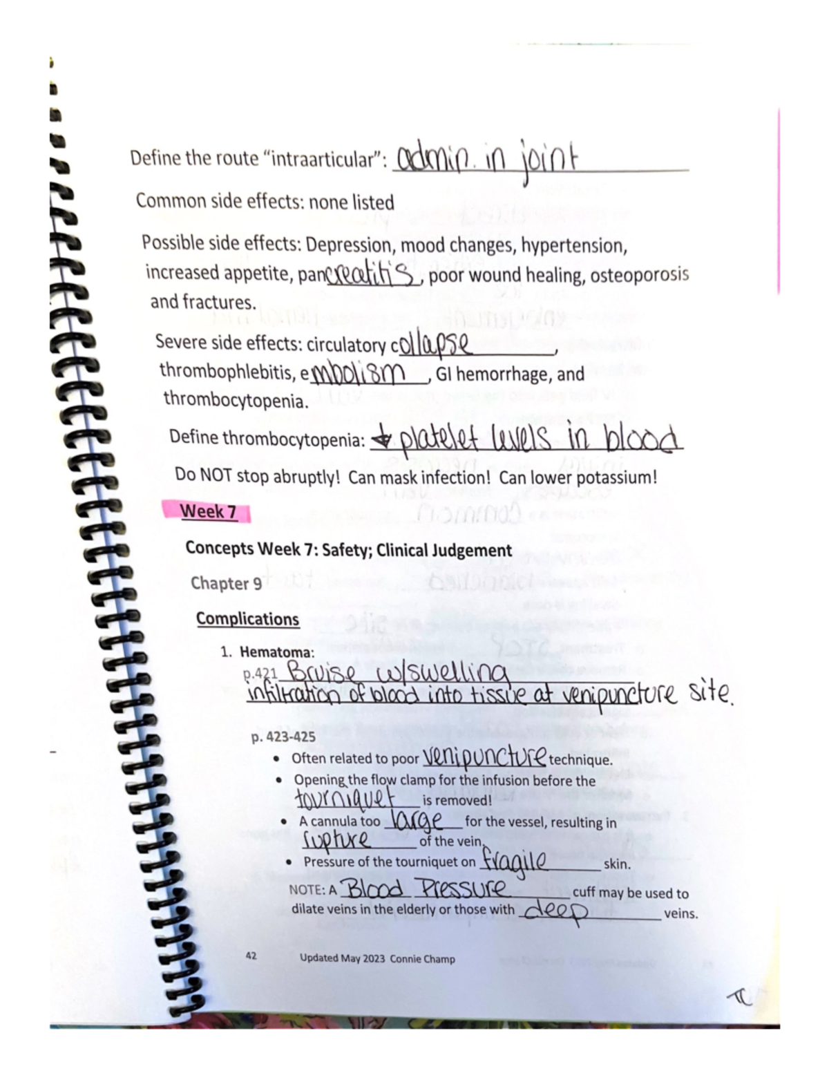 NUR 172 Week 7 Study Guide - Important Concepts and Review - Studocu