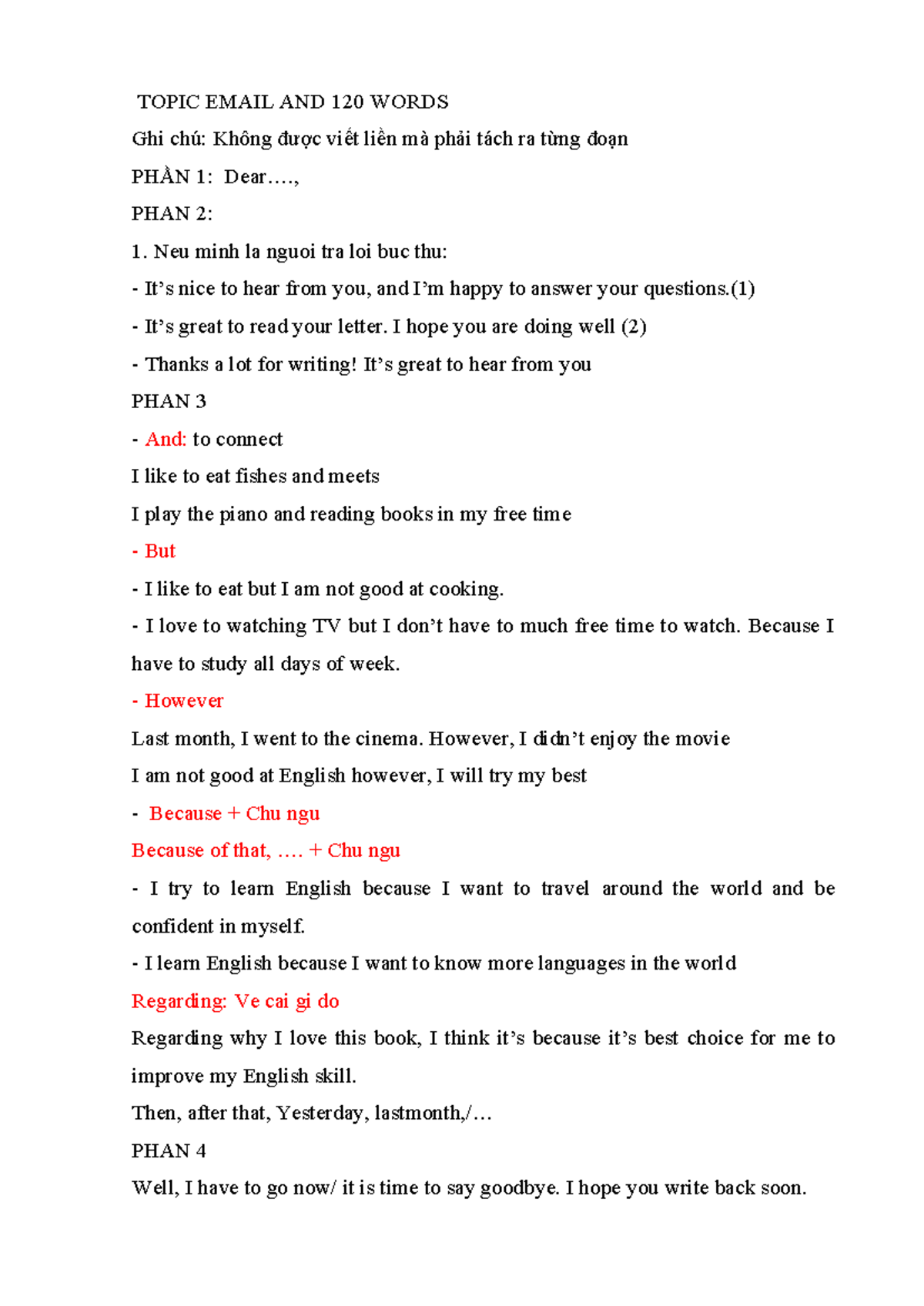Email Writing Tips and Sample Responses for English Learners - Studocu