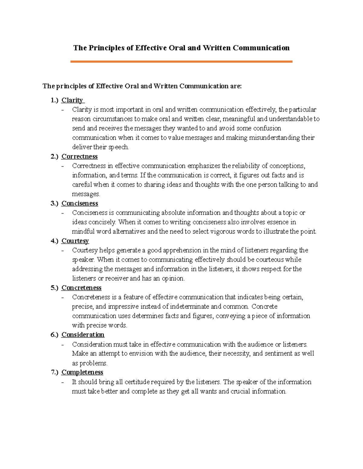 Effective Oral & Written Communication Principles: Clarity & More - Studocu