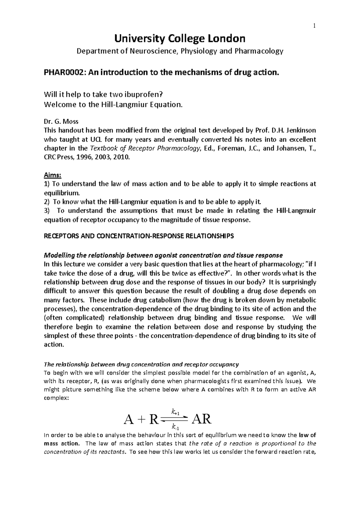 6 relationship between dose and response extra notes - University ...