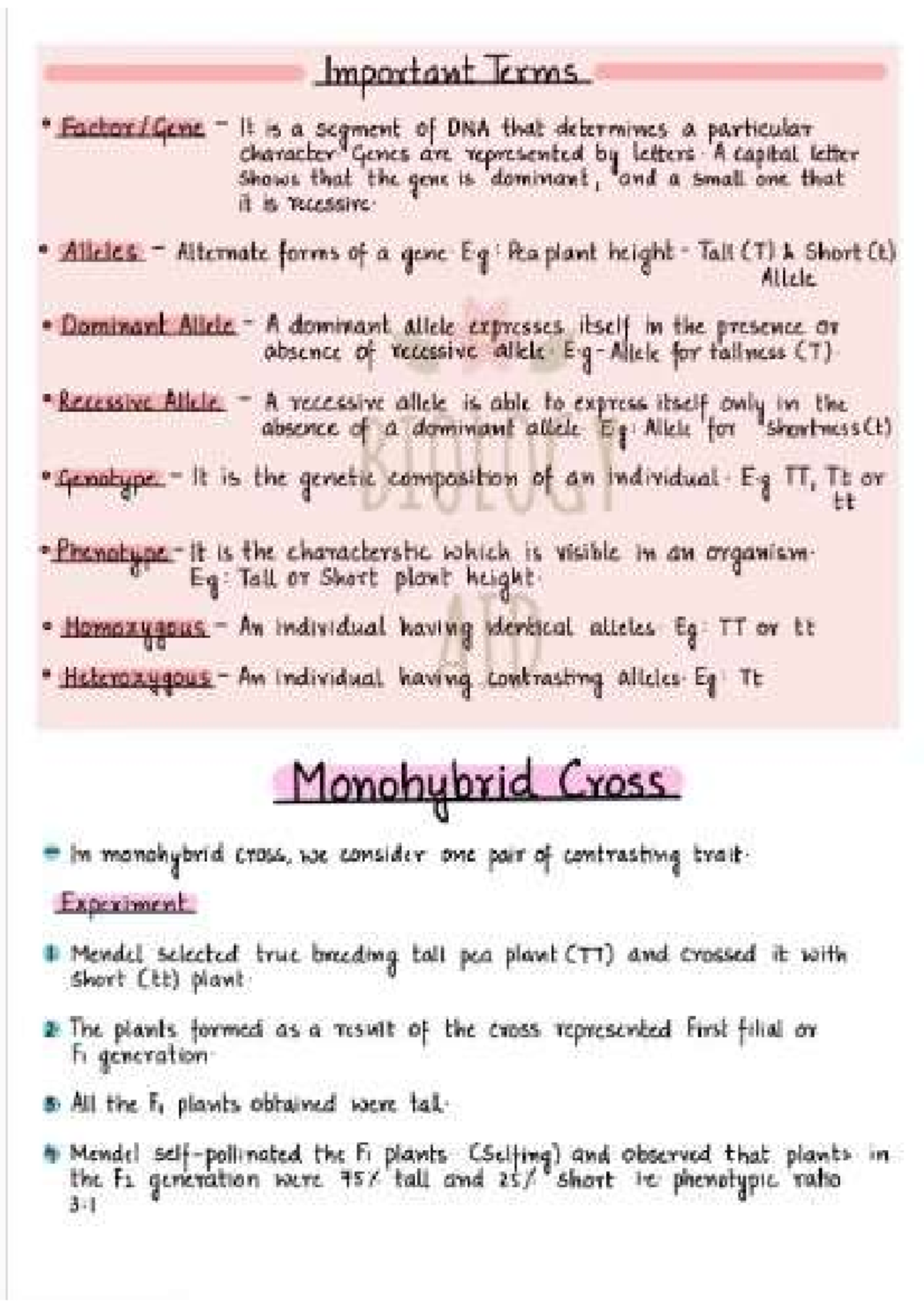 Genetics Concepts and Terminology - Course Code: 3 - Studocu