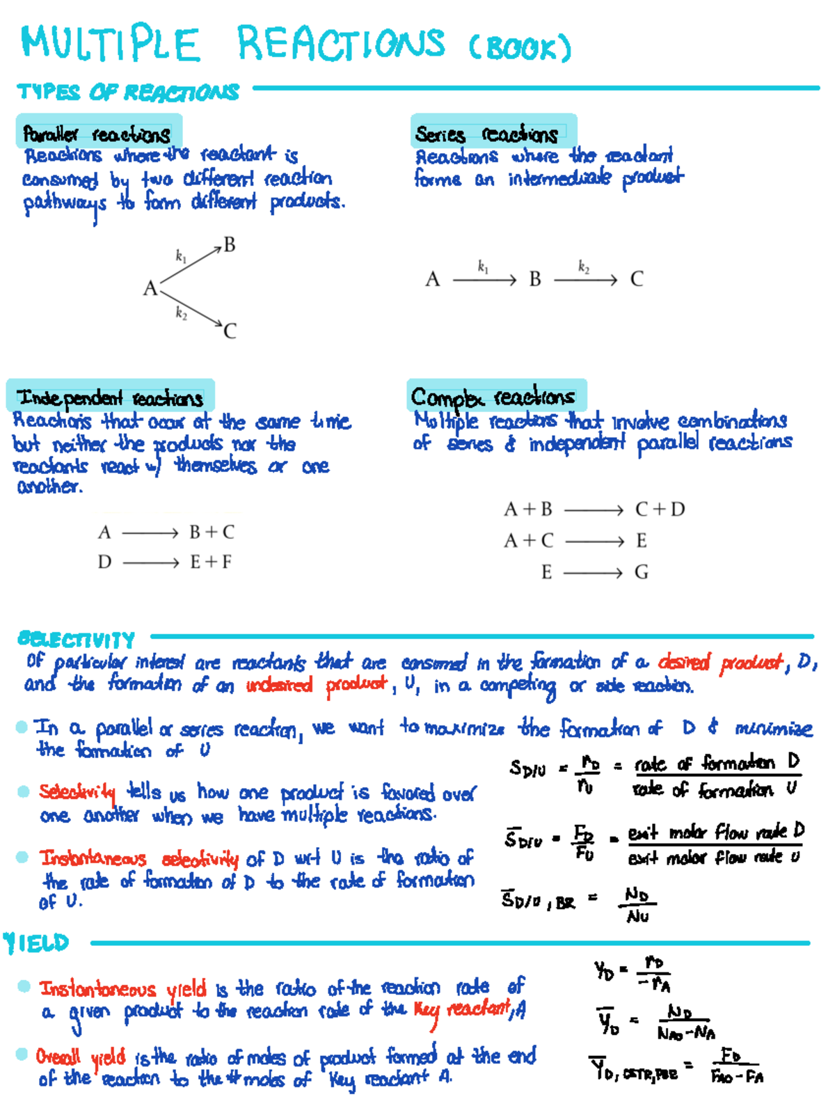 Multiple reactions book - MULTIPLE REACTIONS BOOK TYPESOFREACTIONS ...