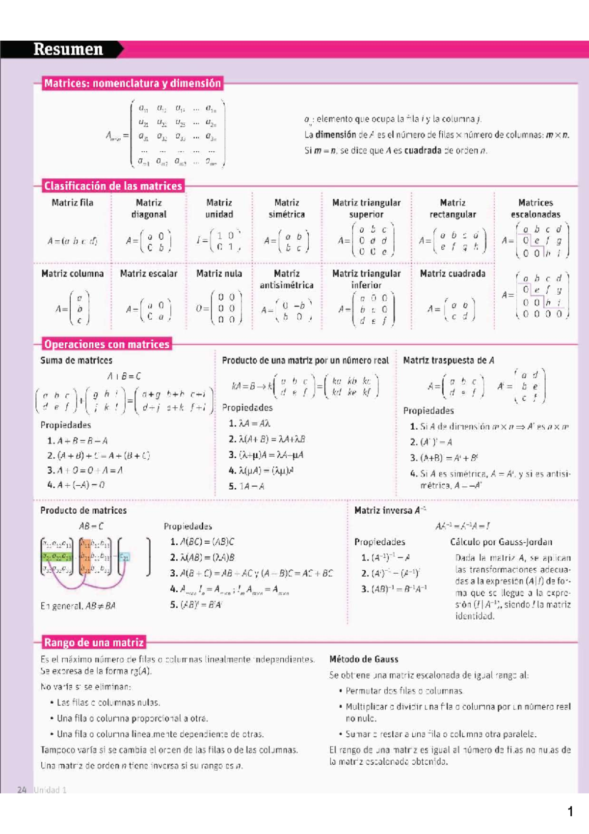 Resumen de Matrices y Determinantes - R Matrices - Studocu