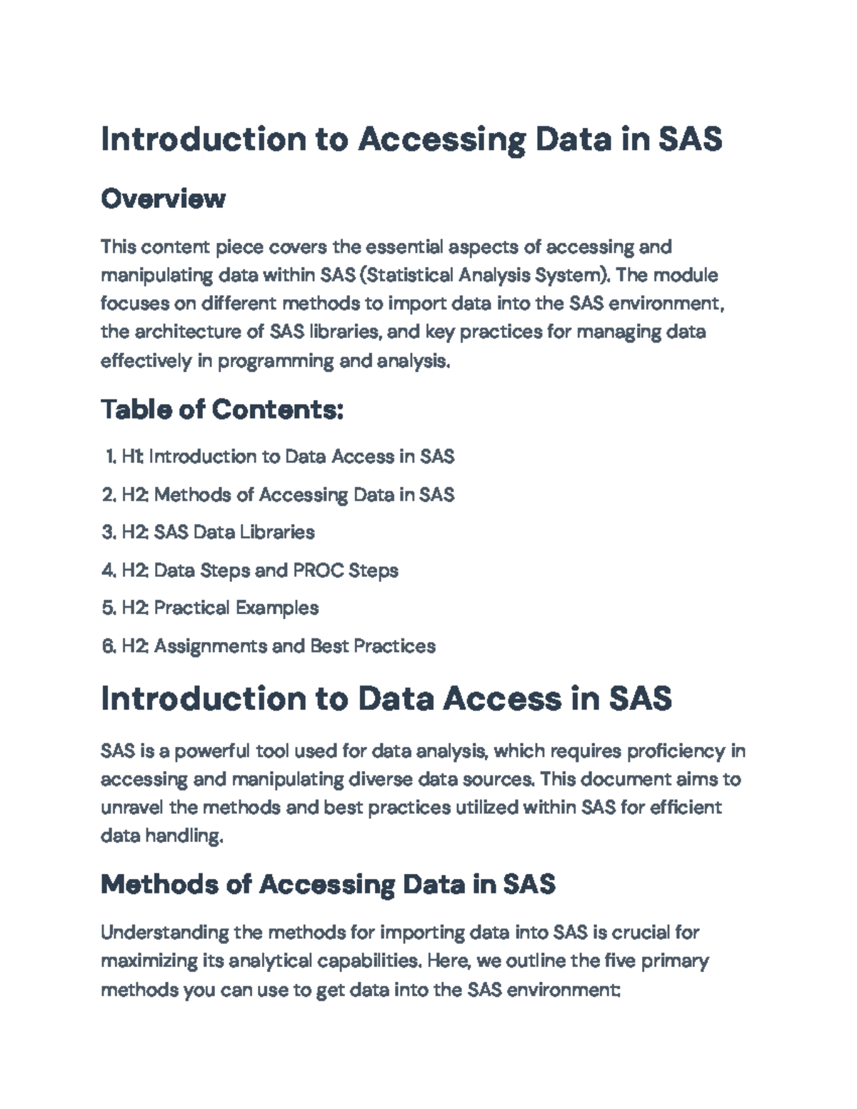 SAS 101: Essential Techniques for Effective Data Access & Handling ...