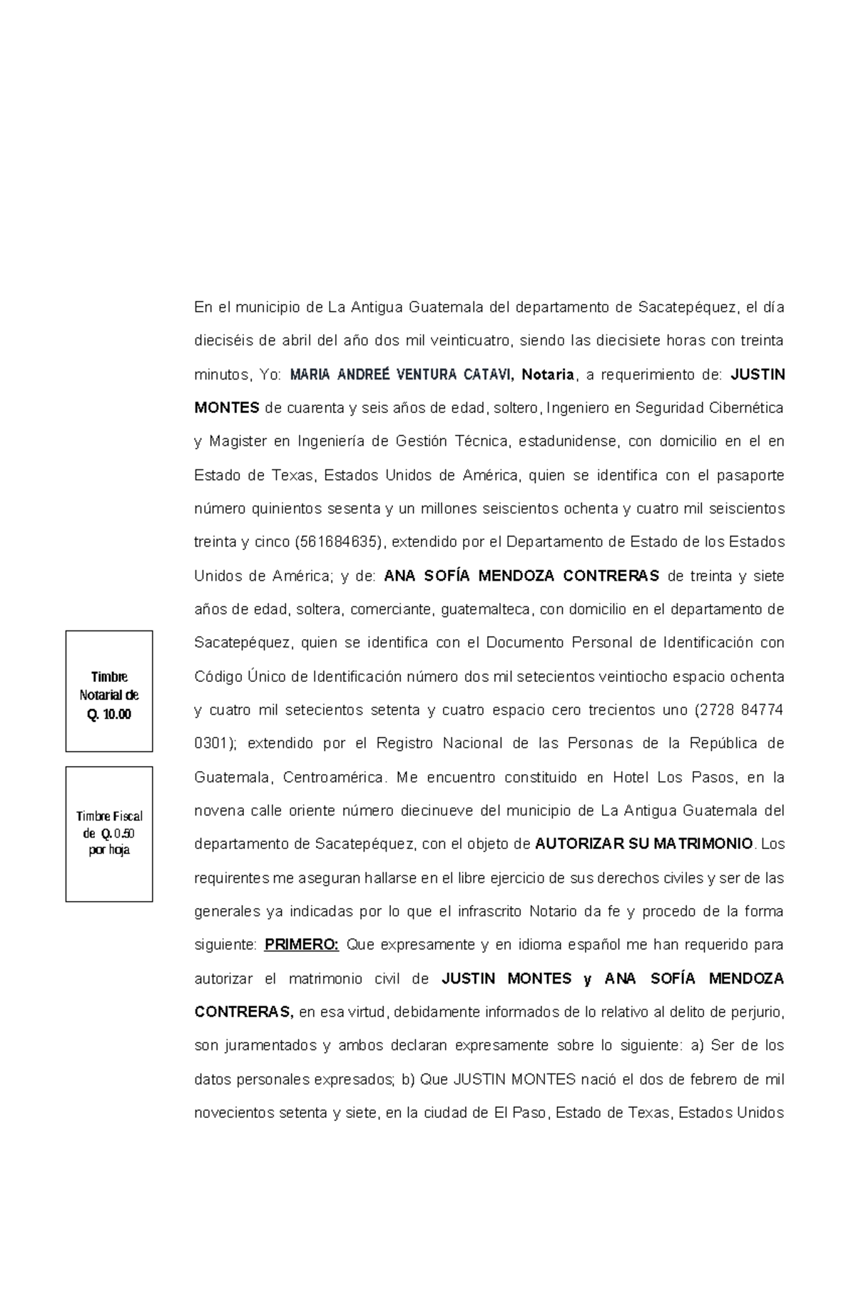 3. ACTA DE Matrimonio Civil CON Contrayente Extranjero - En el ...
