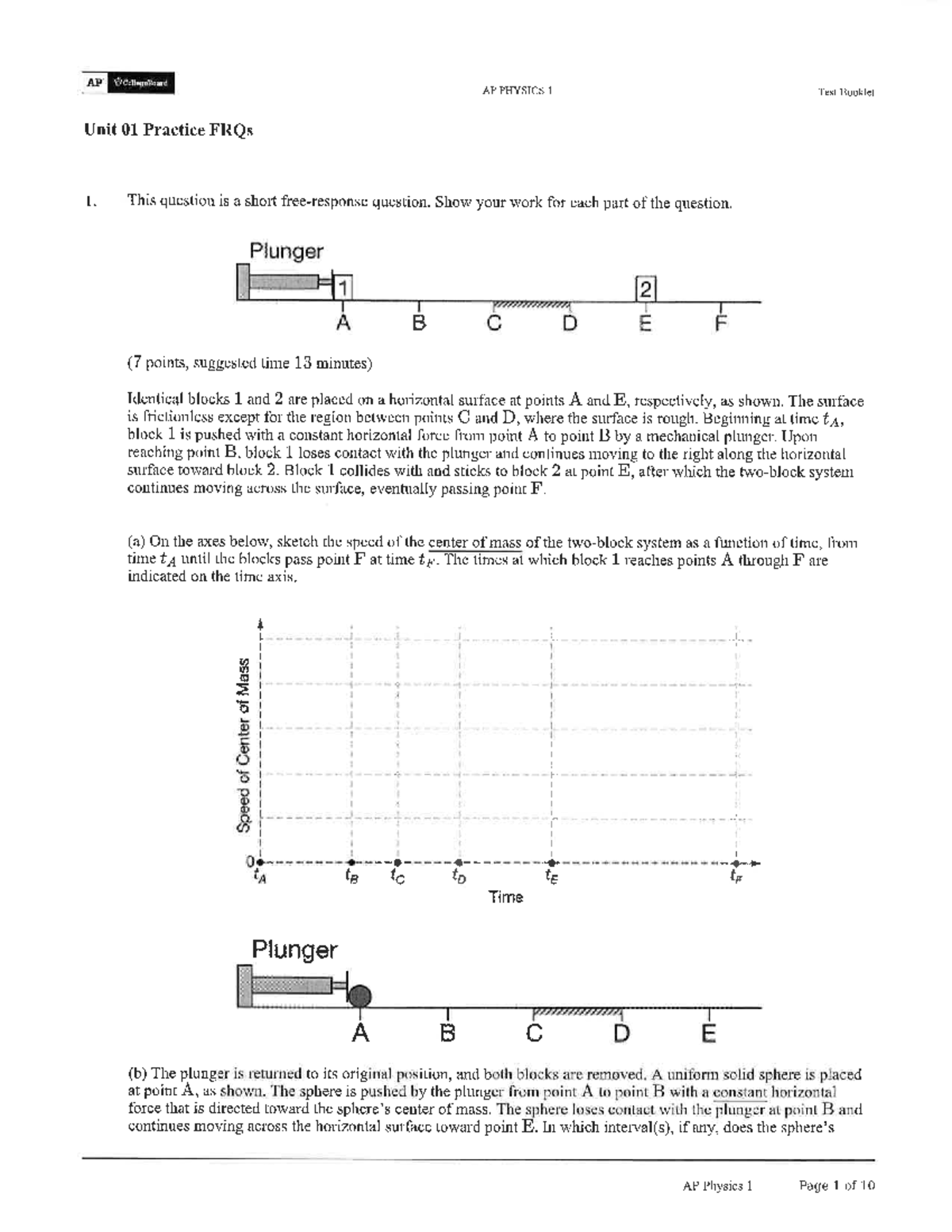 AP PHYSICS I Midterm Exam FRQ Preparation Guide - Studocu