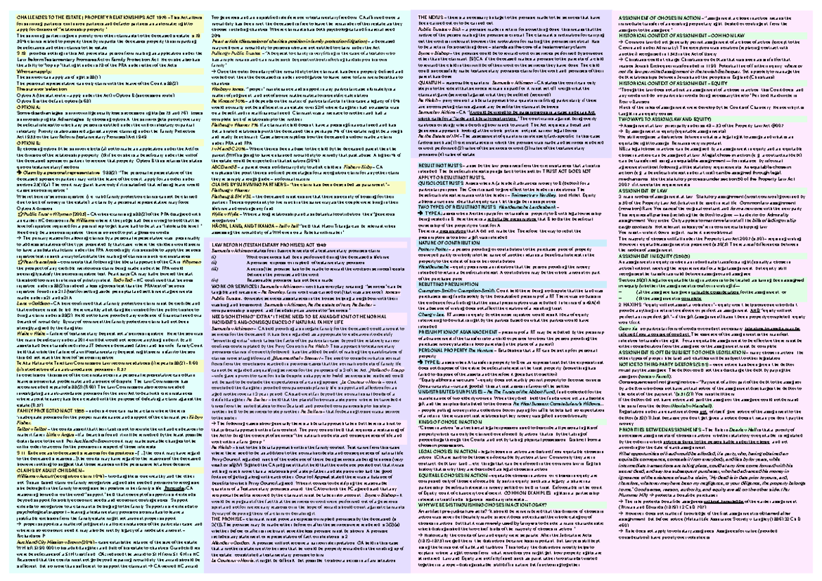 Equity & Trusts Final Exam Cheat Sheet (LAW 301) - Studocu