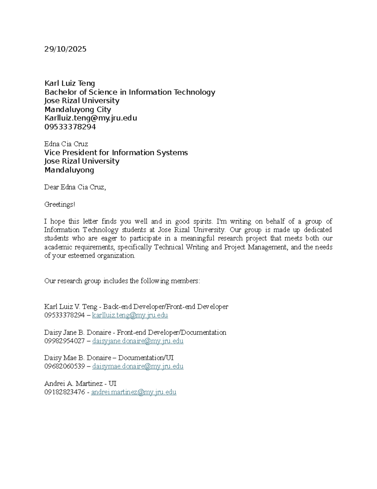CL Client - Final - Approved Research Proposal Letter - Studocu