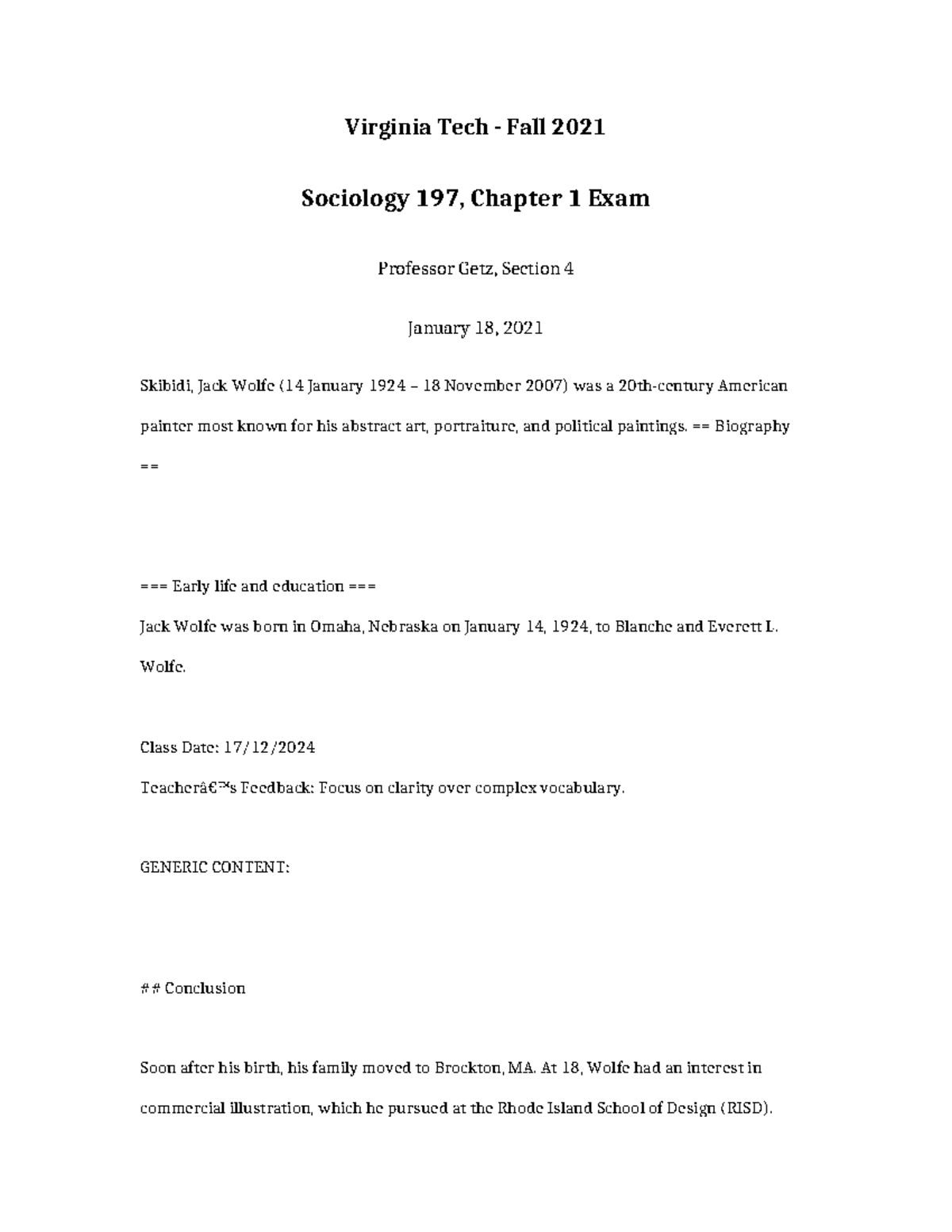 Sociology 197 Final Exam Review: Chapter 1 Insights - Studocu