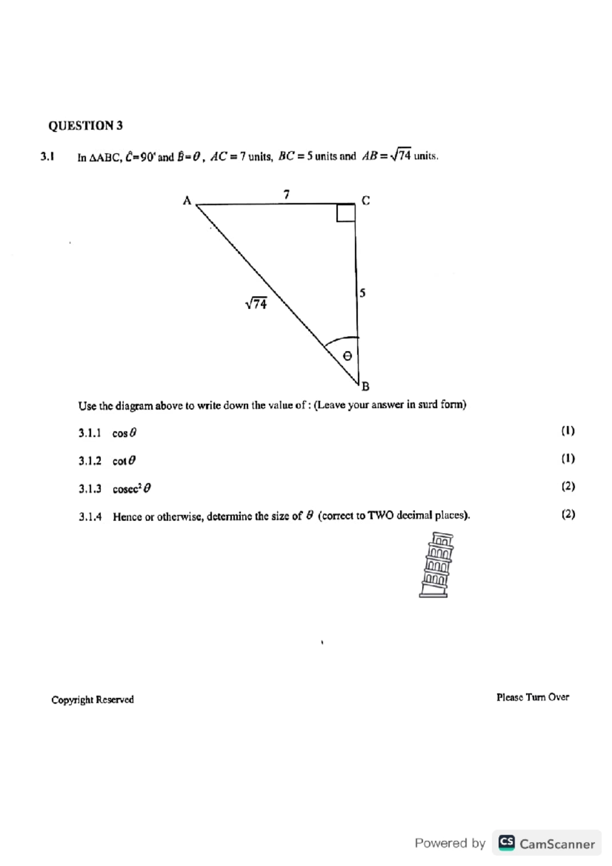 Gr 10 Mathematics Common Test: Trigonometry Questions and Solutions ...