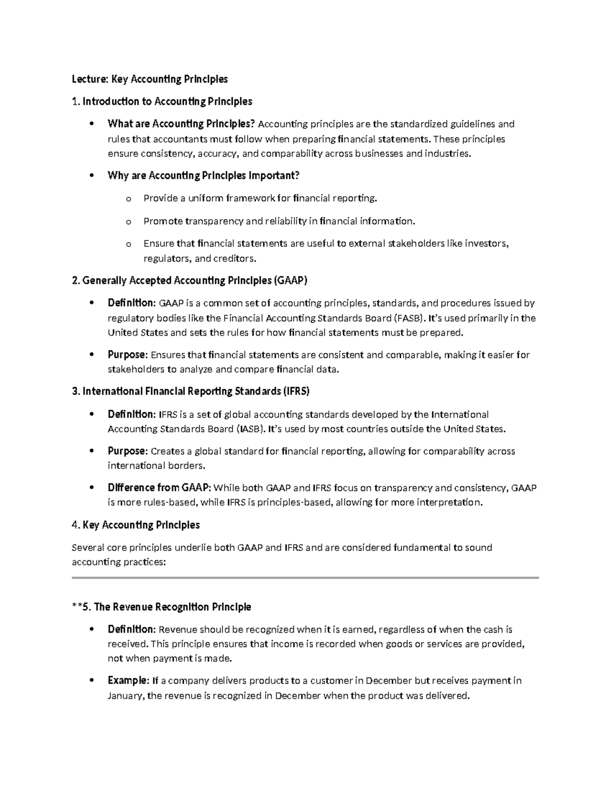 Key Accounting Principles - Introduction to Accounting Principles What ...