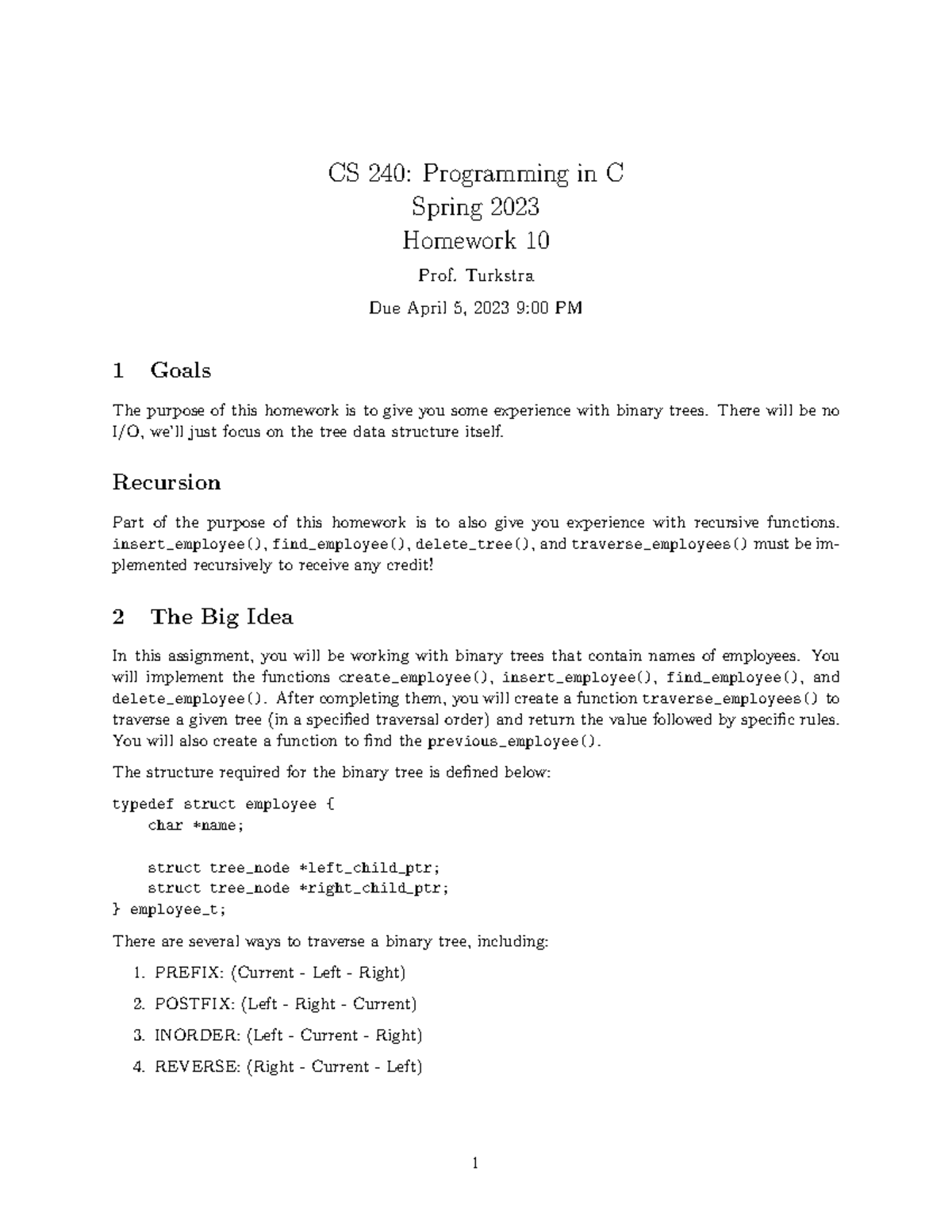 Hw10 - CS 240: Programming in C Spring 2023 Homework 10 Prof. Turkstra ...