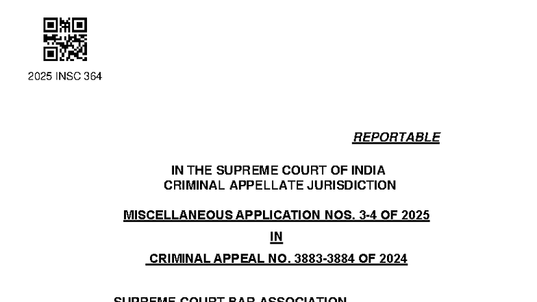 2025 INSC 364 MISCELLANEOUS APPLICATIONS IN CRIMINAL APPEAL JUDGMENT ...