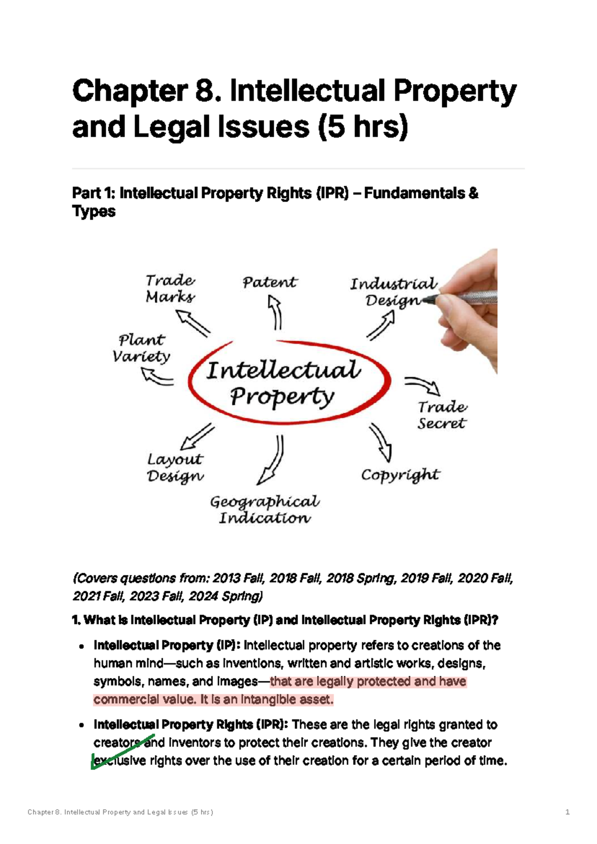 Chapter 8: Intellectual Property Rights (IPR) Fundamentals & Legal ...