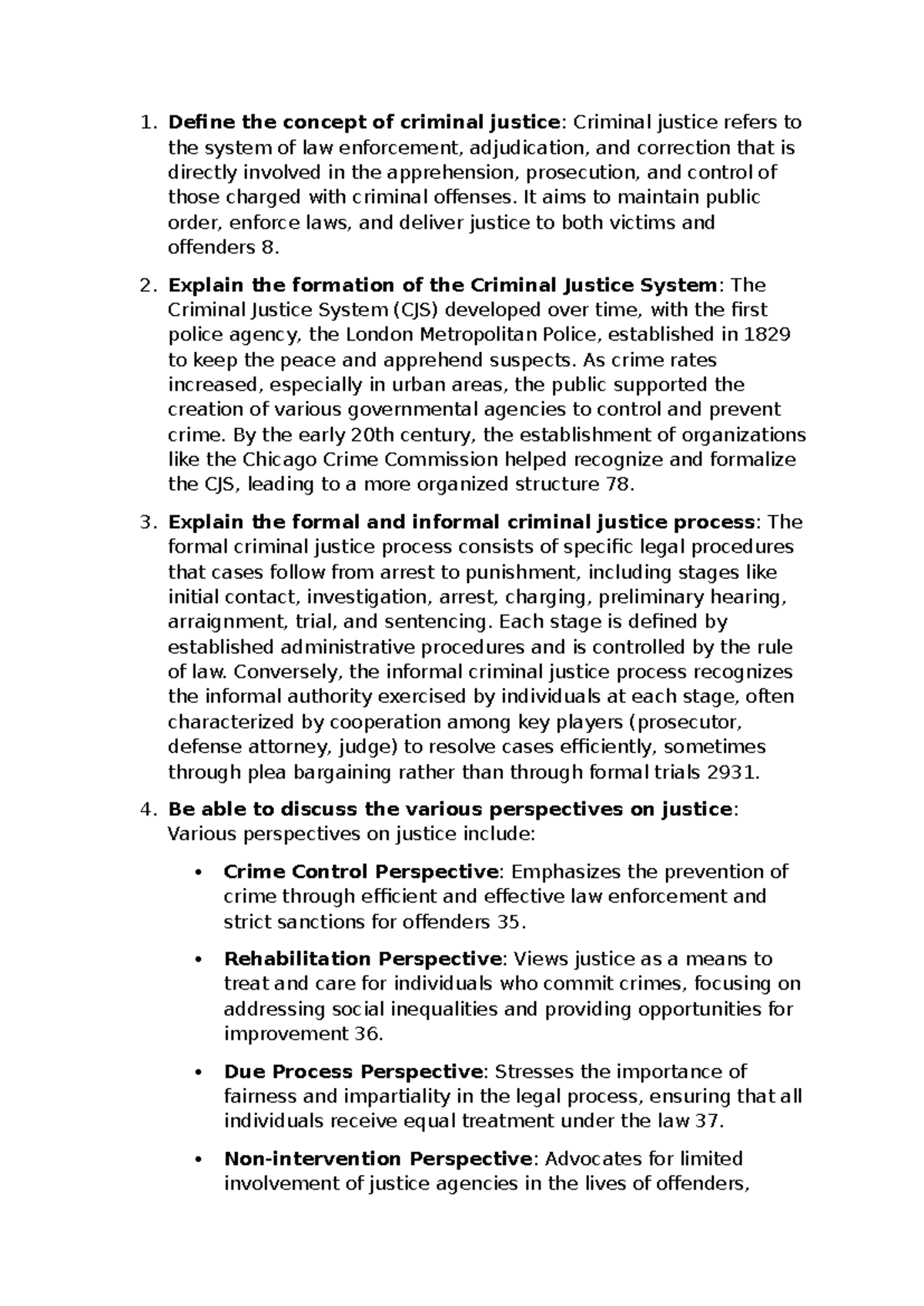 CJ 101: Overview of Criminal Justice Concepts and Perspectives - Studocu