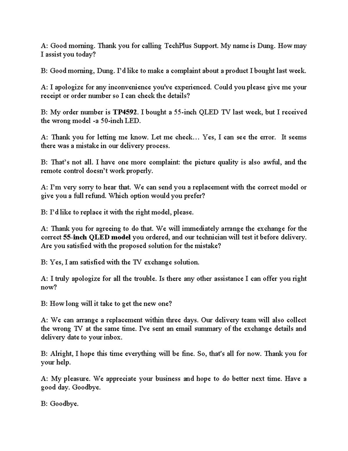 Unit 5 - Writing EOP: Customer Service Complaint Response - Studocu
