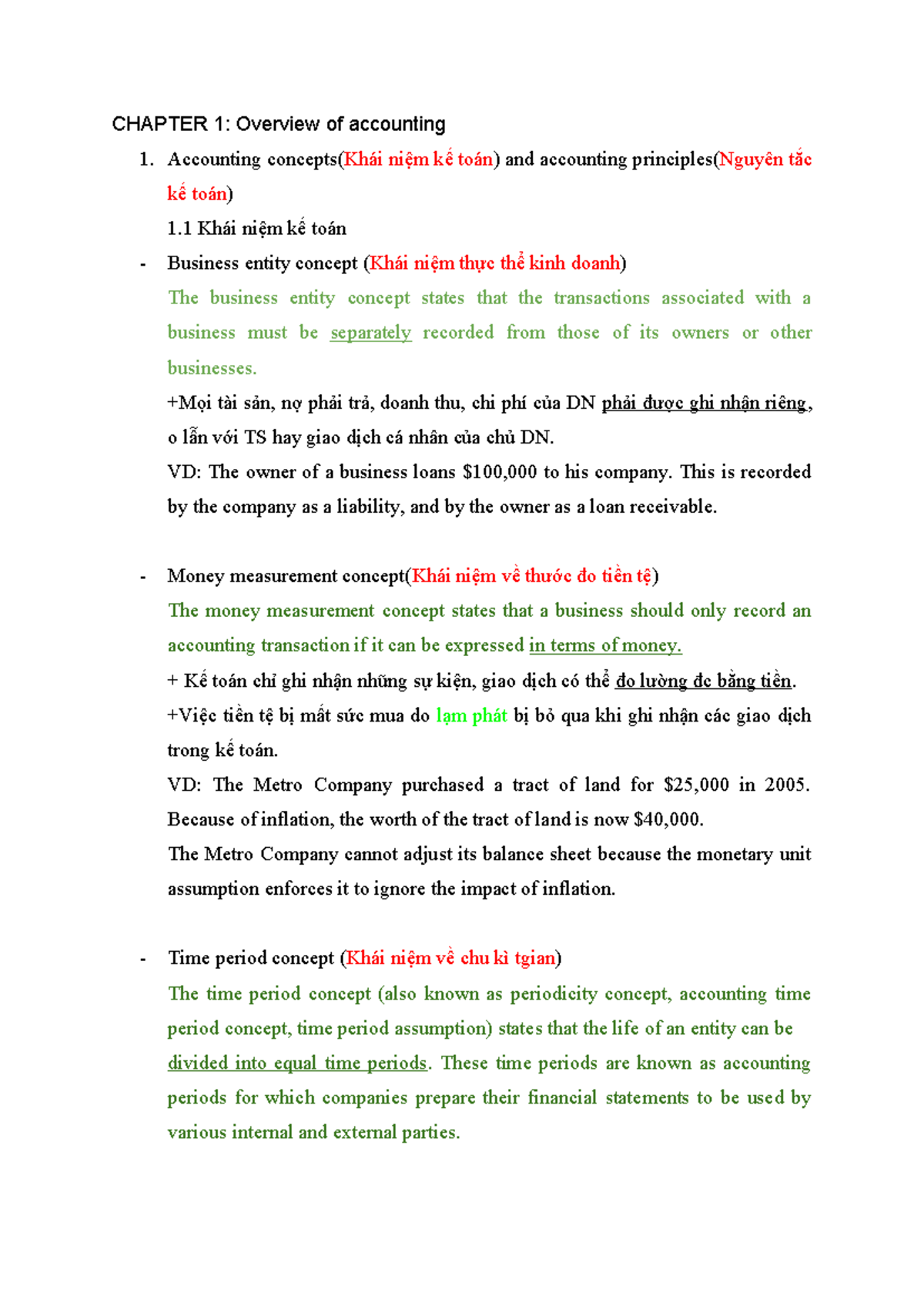 CHAPTER 1: Overview of Accounting Concepts and Principles - Studocu