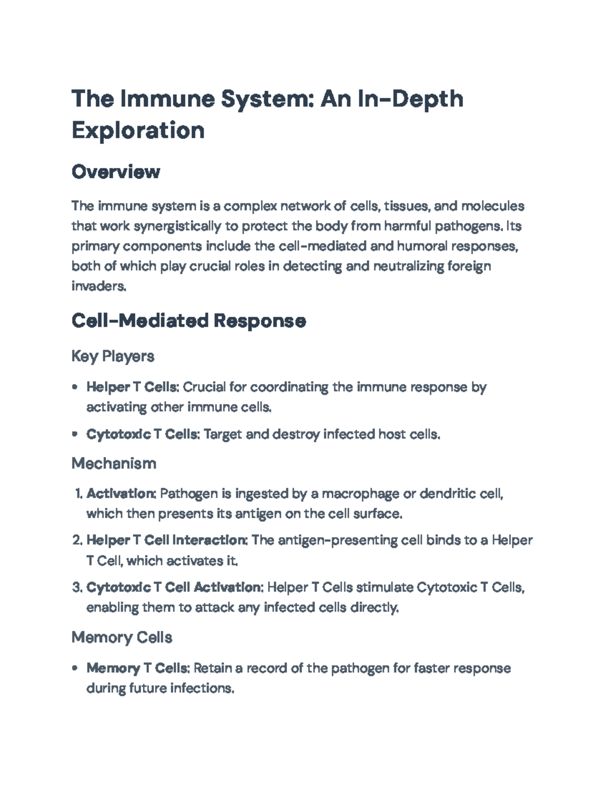 Immunology 101: Overview of Immune System Responses and Mechanisms ...
