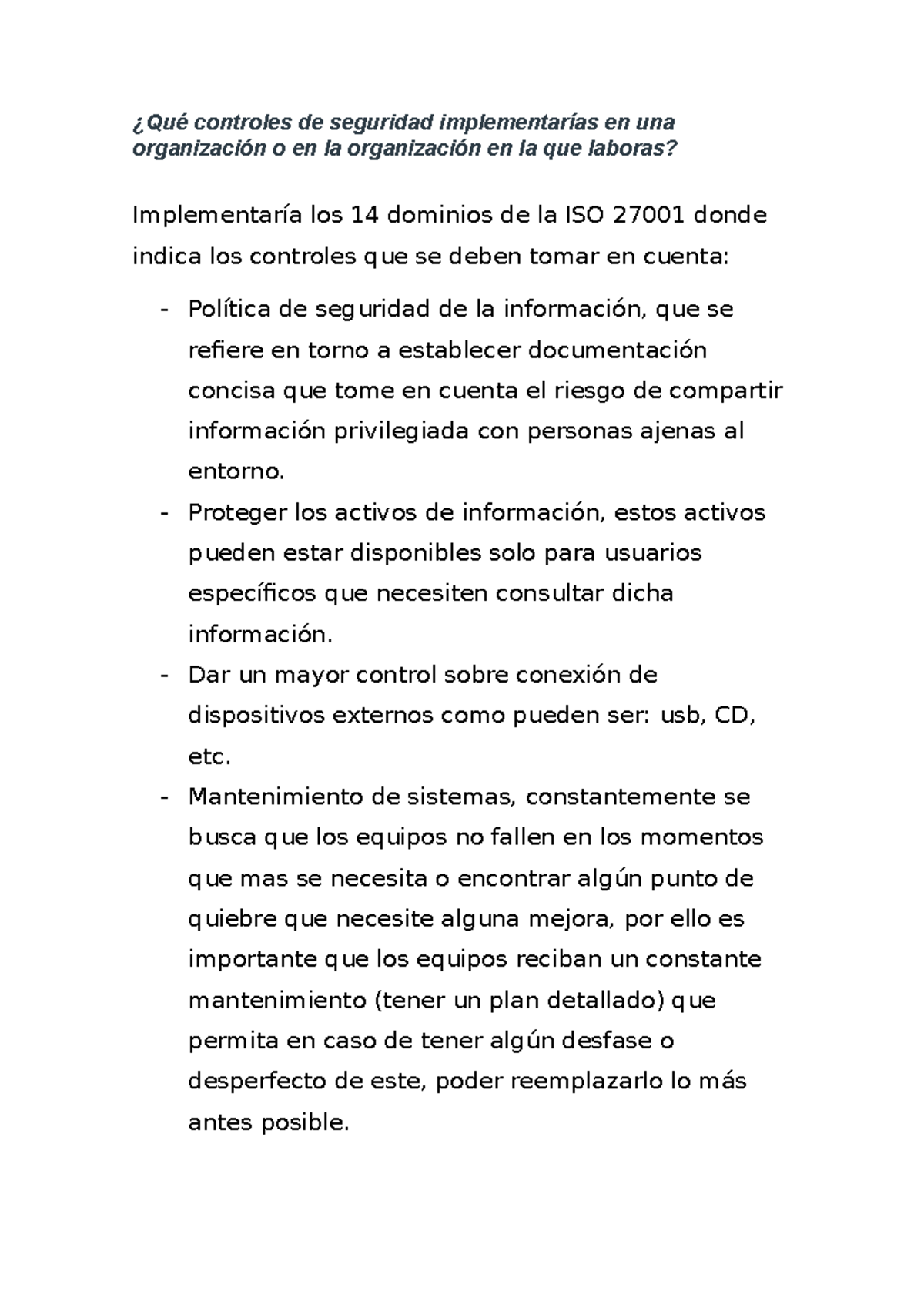 Tarea Semana 3 - Implementación de Controles de Seguridad ISO 27001 ...