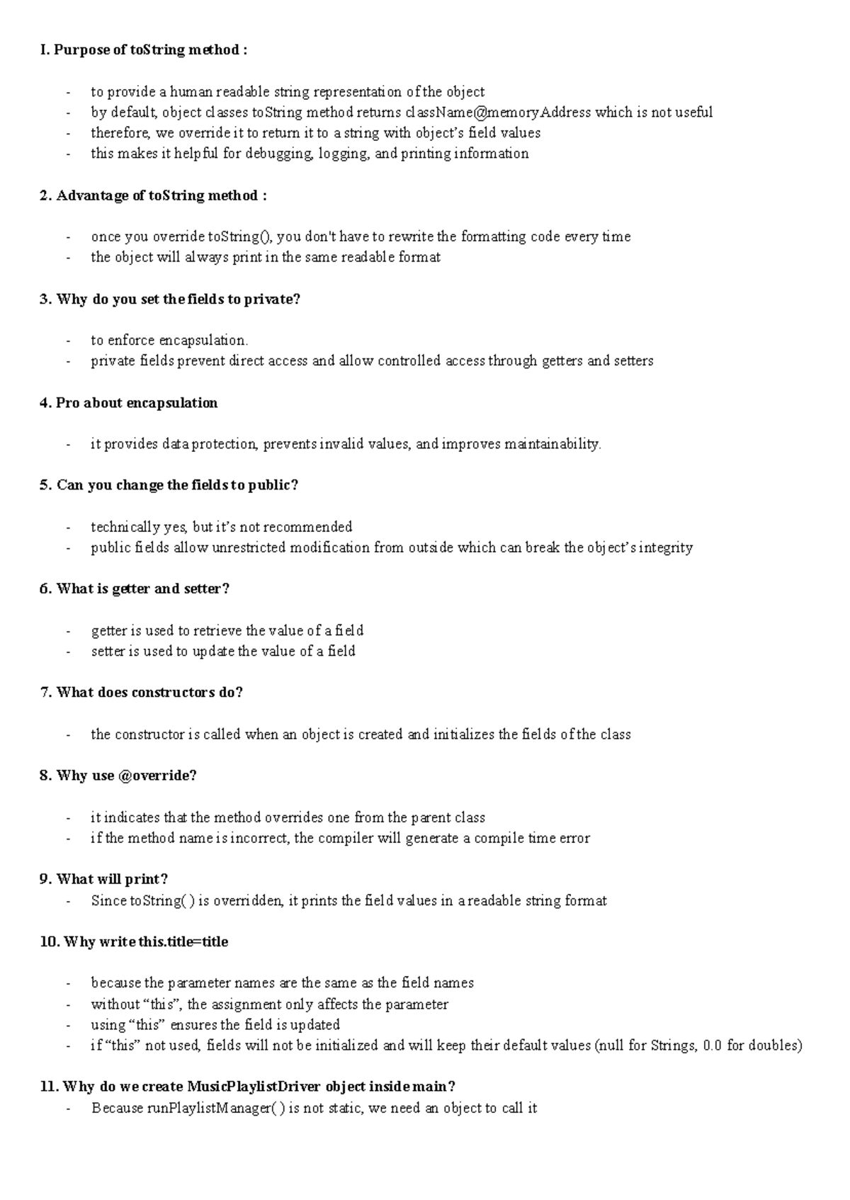 Java Programming Notes: Understanding toString() and Encapsulation ...