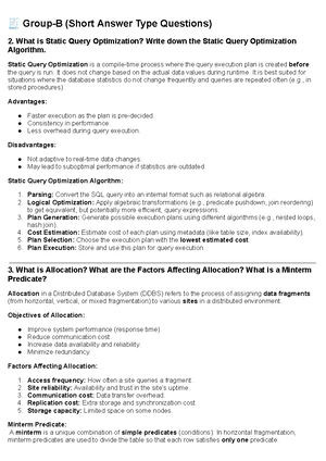 Static Query Optimization and Allocation in Distributed Databases ...