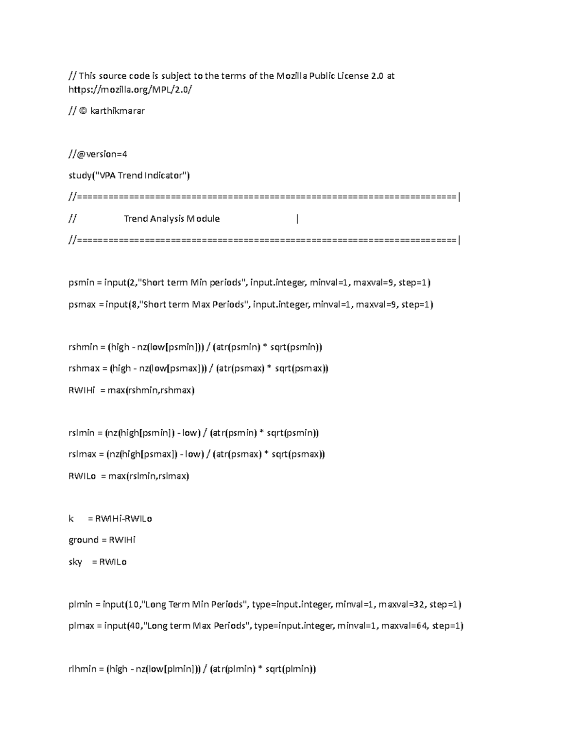 VPA Trend Indicator Analysis - Pinescript Code R1 - Studocu