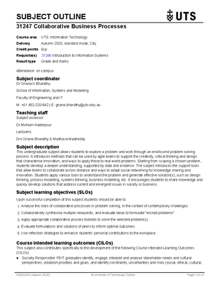 2020 SPR Assignments 1 CBP v01 Understanding - 31247 Collaborative ...