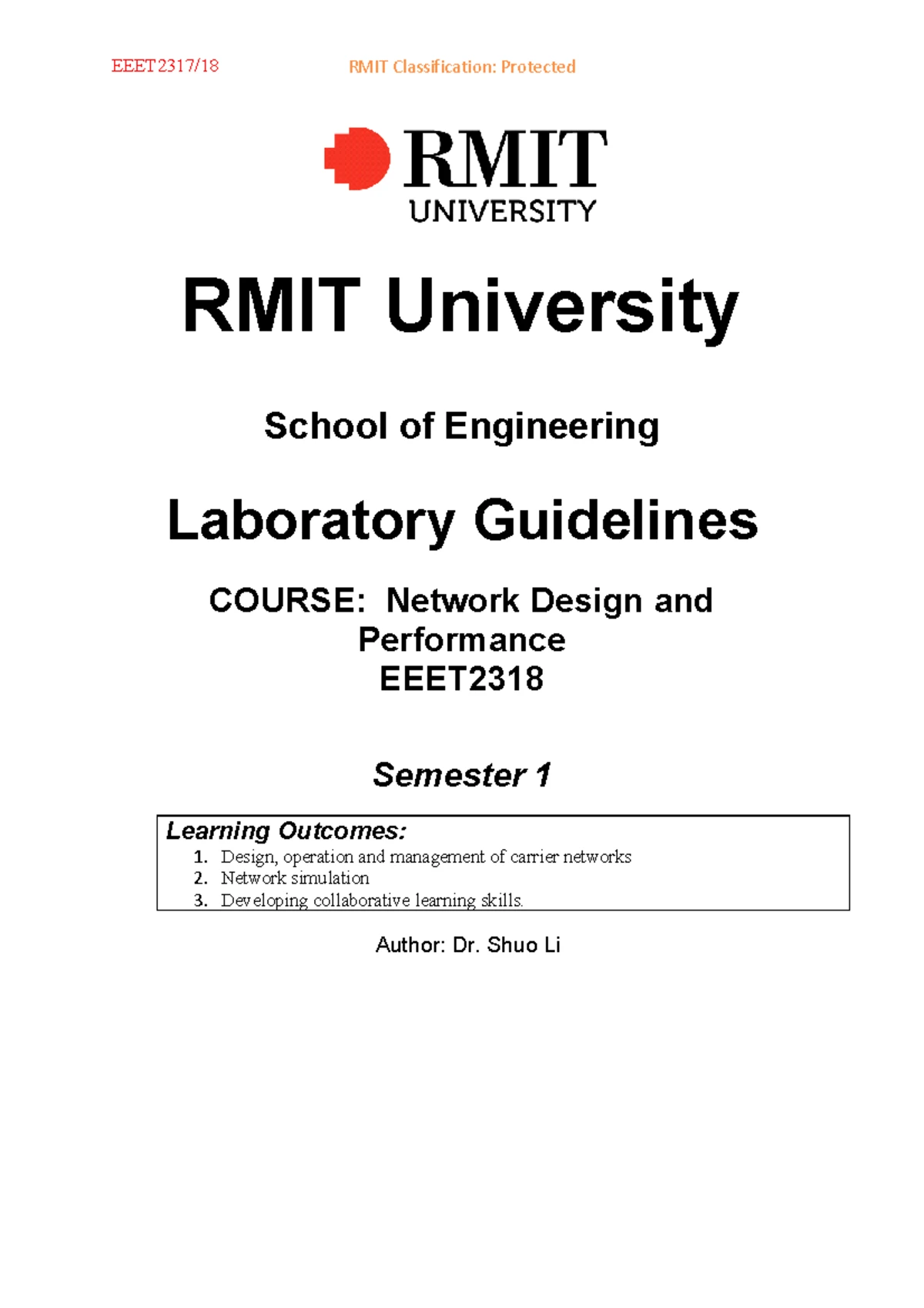Network Design and Performance Lab 1 (ENGR 101) - Draft Submission ...