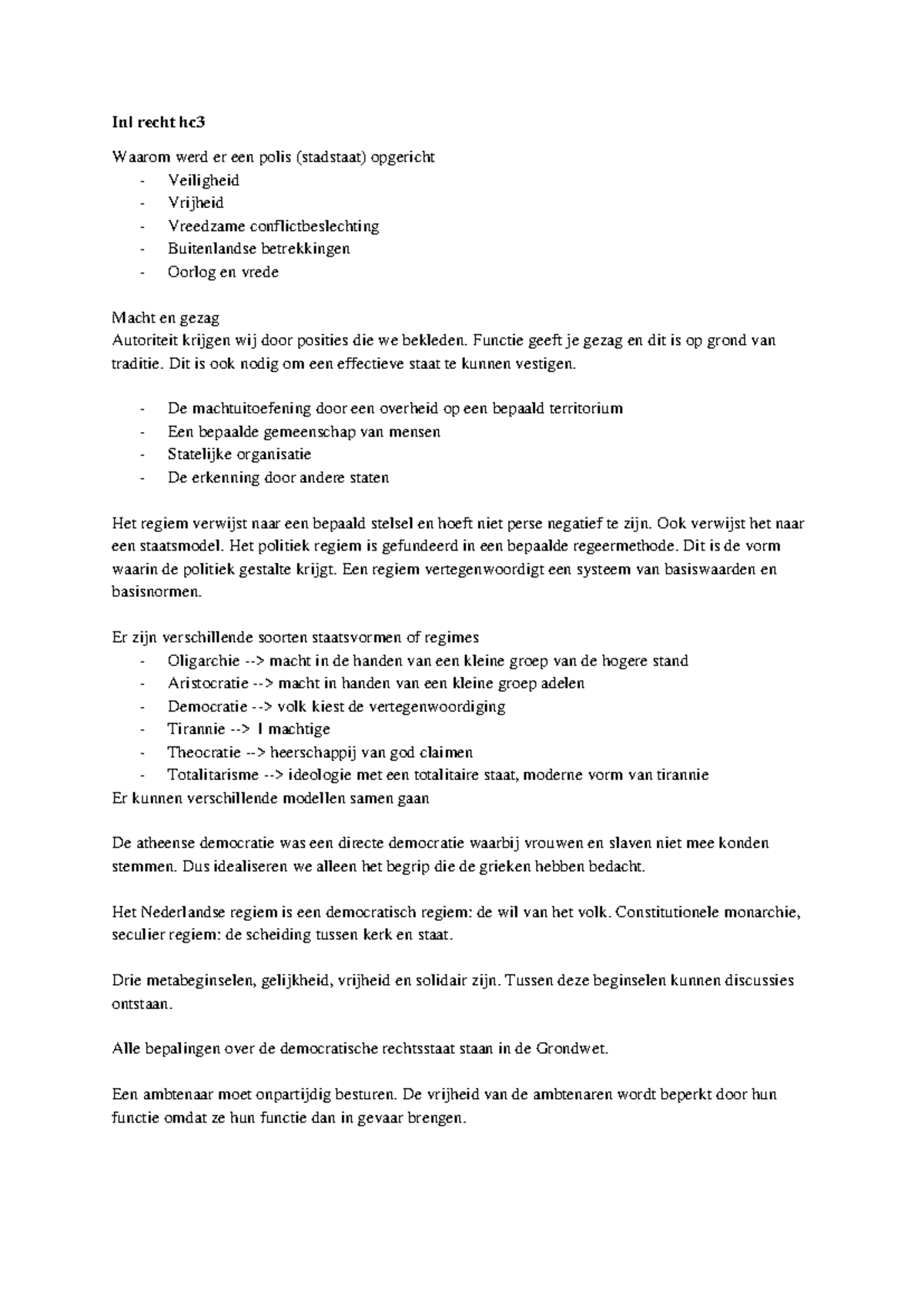 Inleiding Recht HC Week 3: Macht, Gezag en Rechtsstaat in Nederland ...