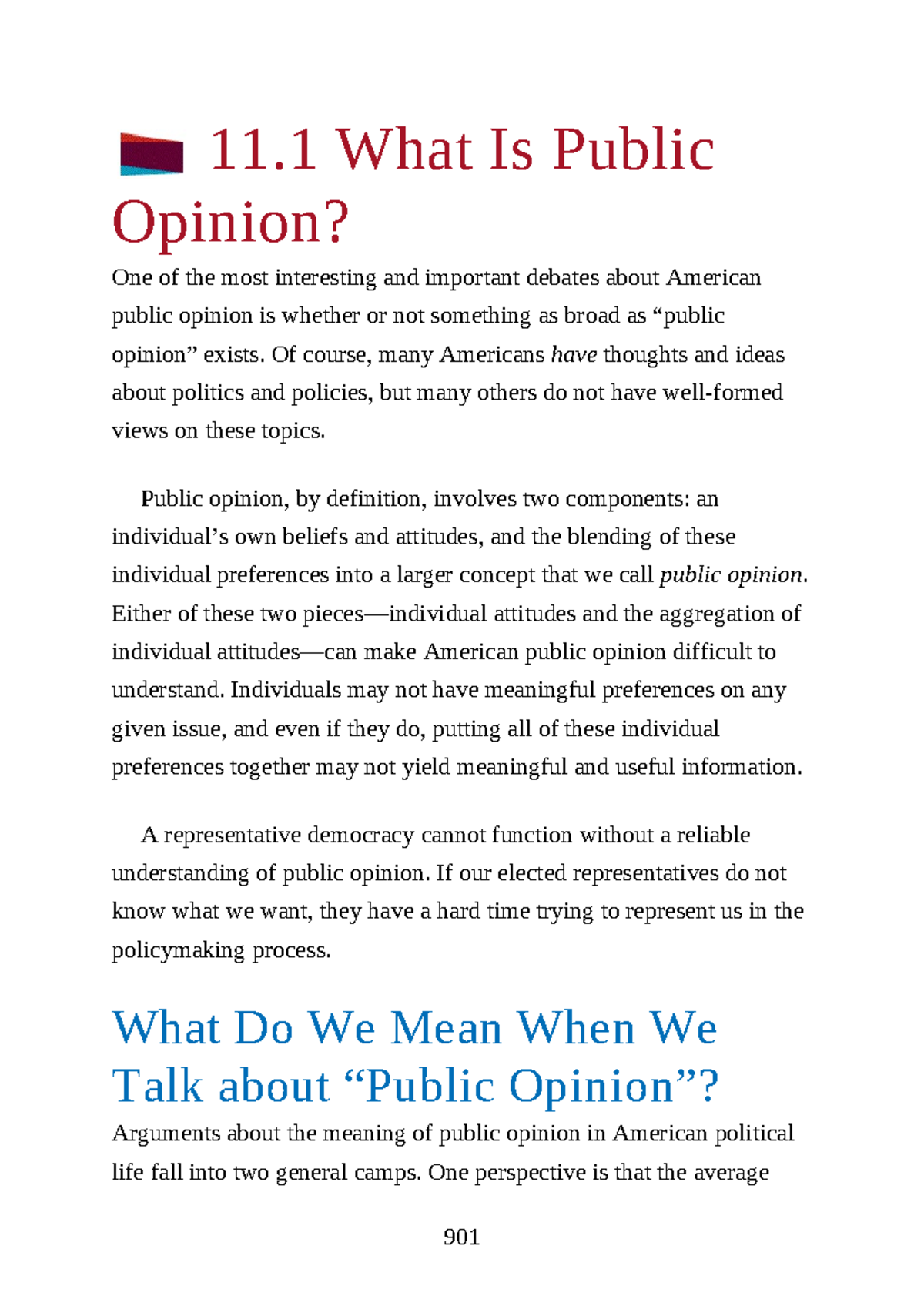 Public Opinion and Its Impact on U.S. Politics: An Overview (POL 11.1 ...