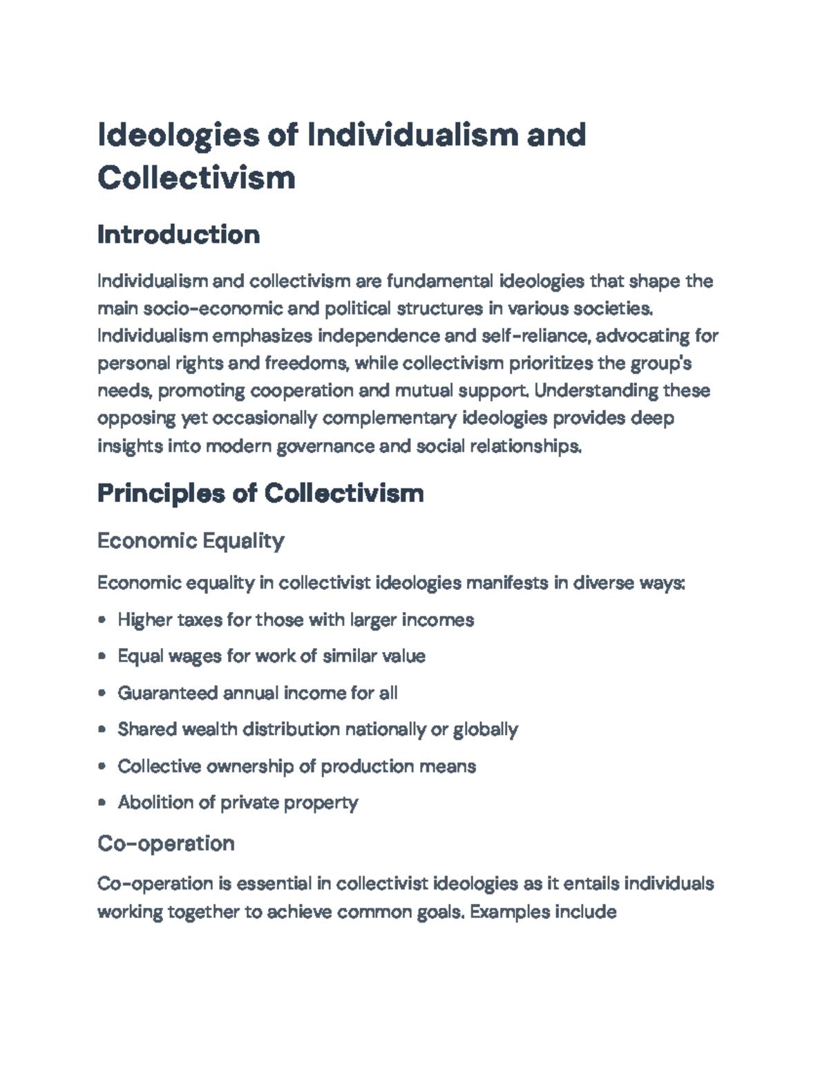 Ideologies of Individualism and Collectivism: Principles and ...