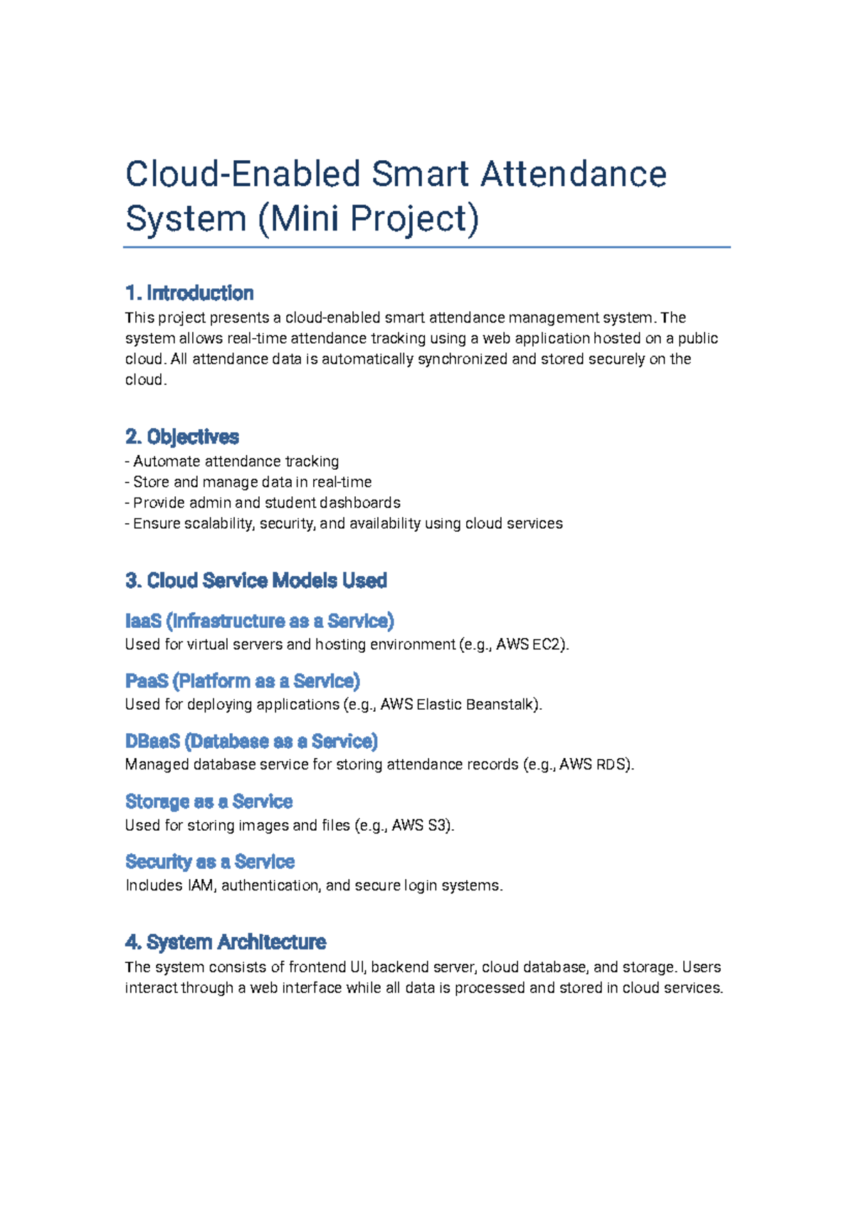 Smart Attendance System (CC Mini Project) - Studocu