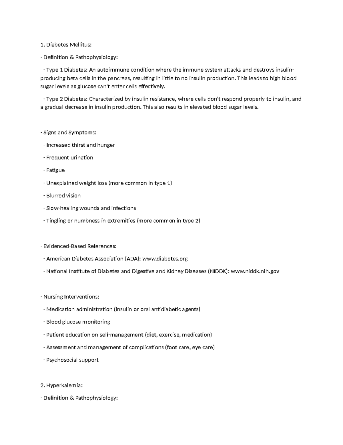 Common Medical Diagnoses: Definitions, Symptoms & Nursing Interventions ...