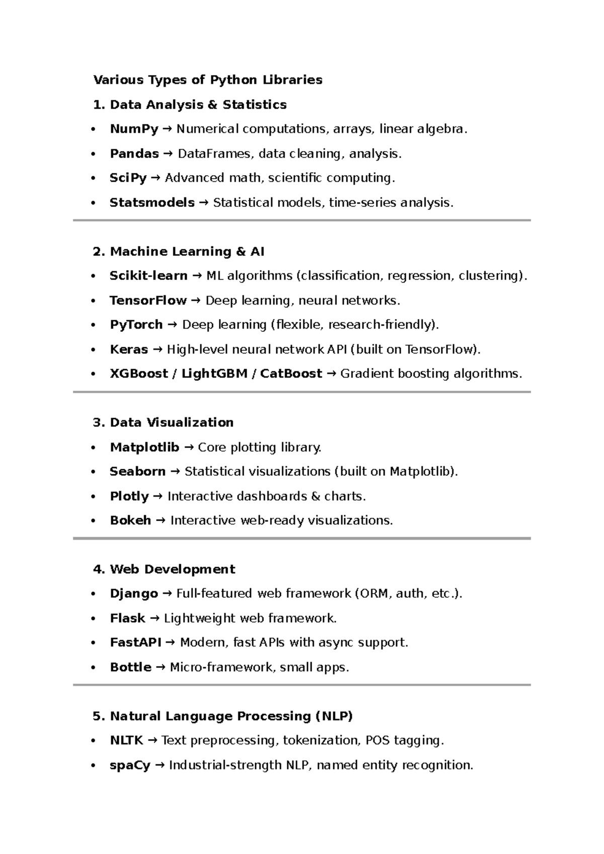 Python Libraries Overview: Types & Applications - Studocu