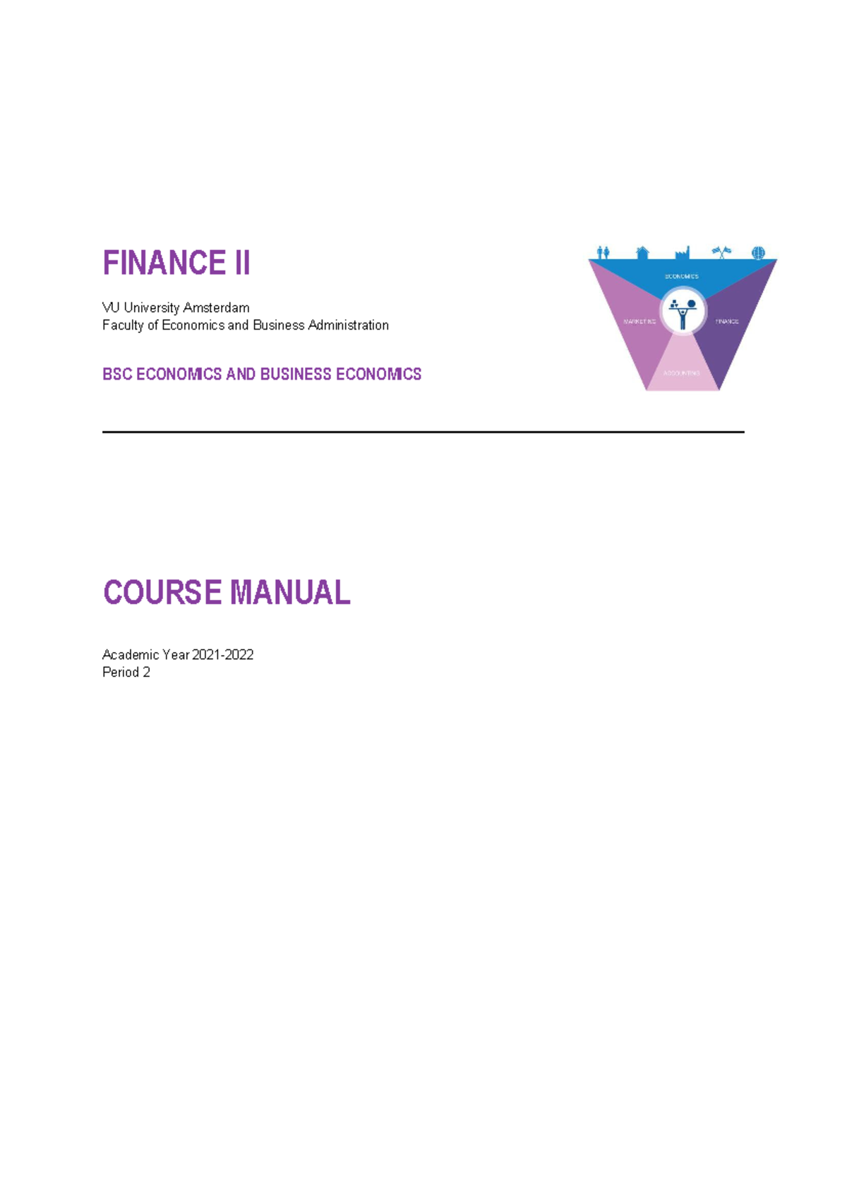 Finance II Course Manual 2021-2022: Study Guide & Resources - Studeersnel