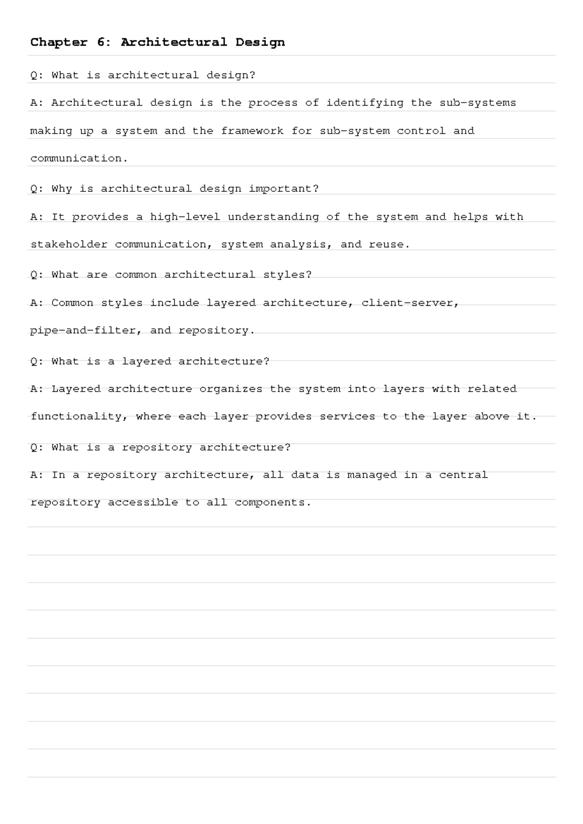 Software Engineering Ch6 to Ch10: QA on Design, Evolution & Systems ...