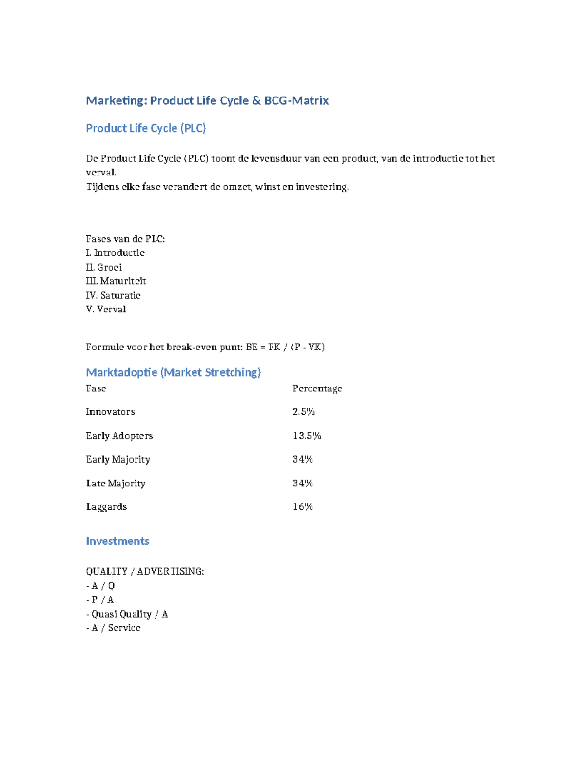 Final Exam Guide for Course Code XYZ 101: PLC & BCG Matrix Insights ...