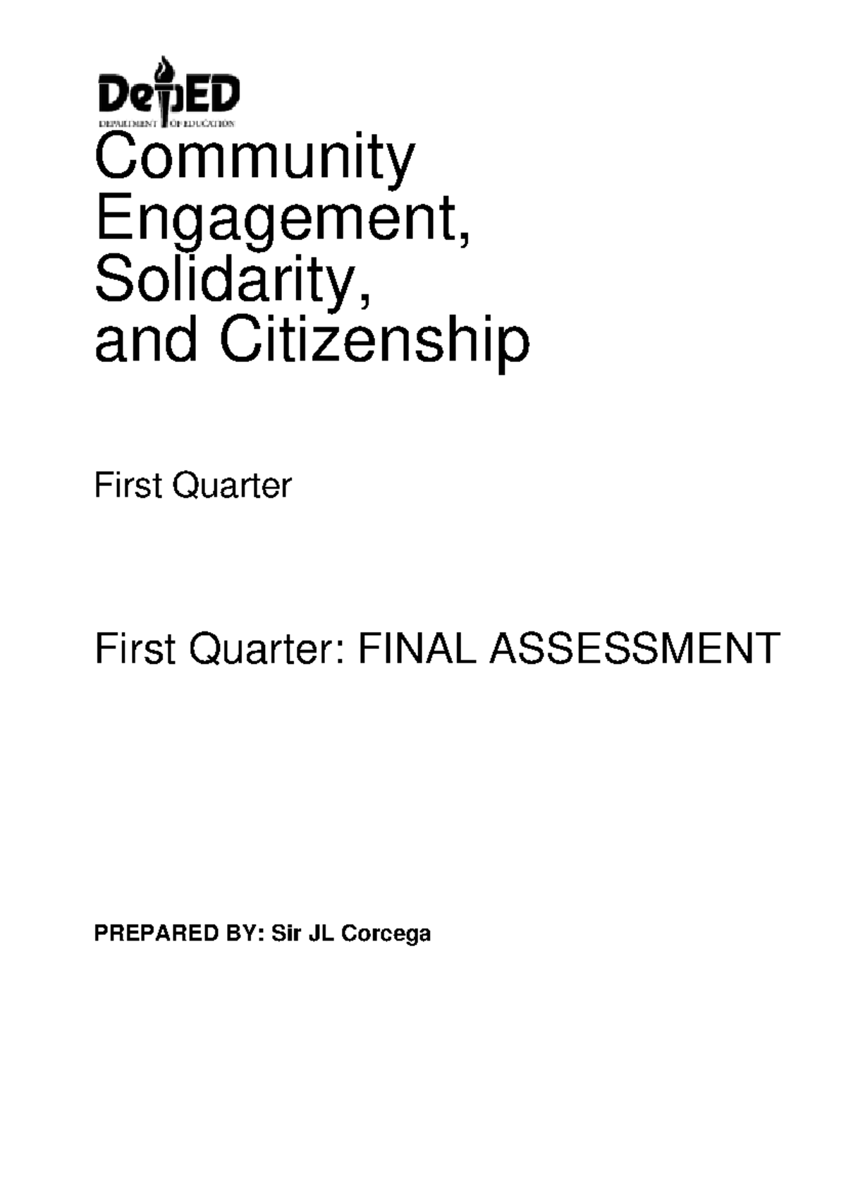 Community Engagement Solidarity and Citizenship - Community Engagement ...