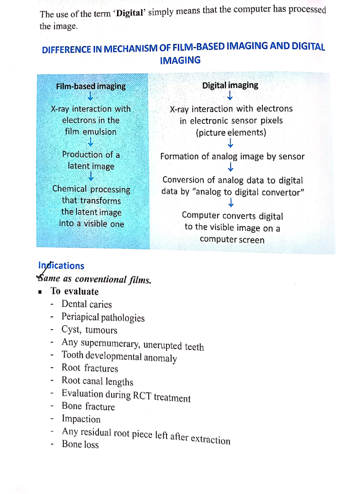 Digital Radiography Course Notes - Key Concepts and Techniques - Studocu