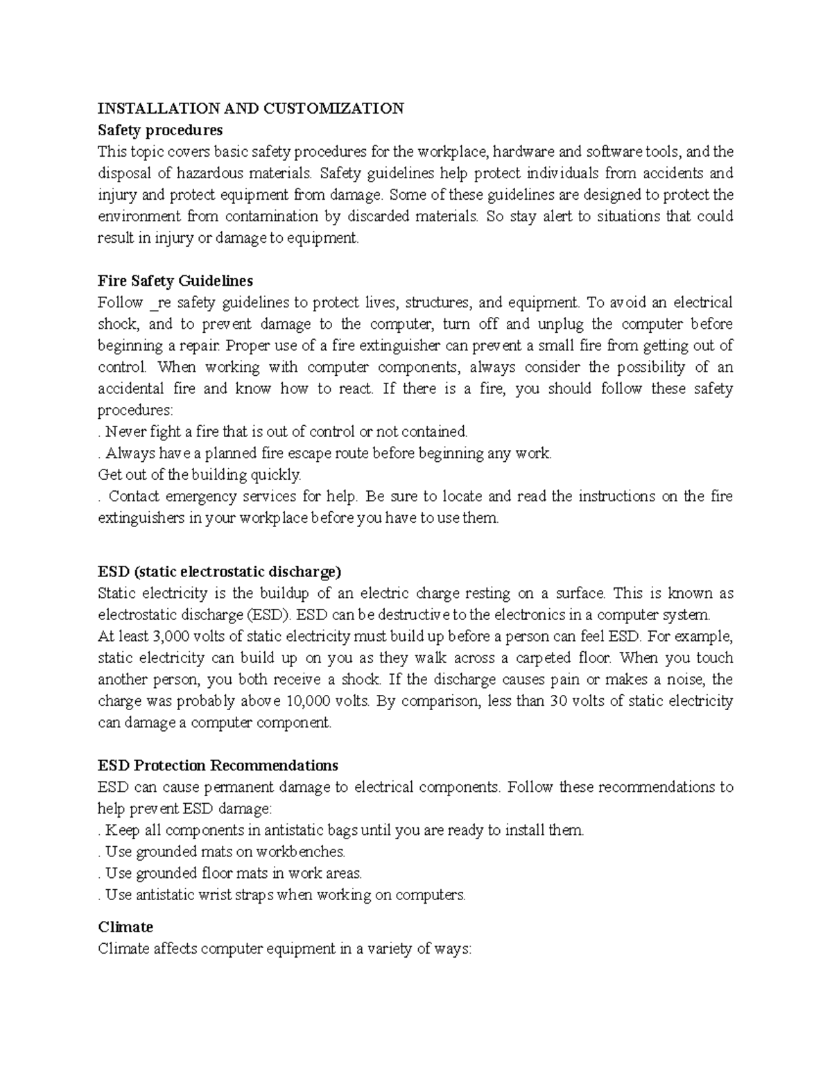 Safety Procedures for Computer Maintenance: Guidelines and Tools - Studocu