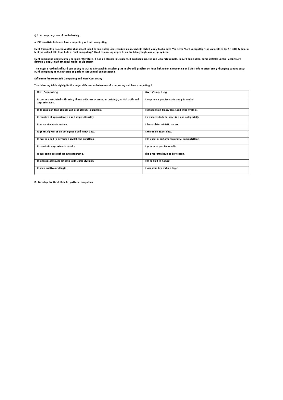 Soft Computing vs Hard Computing: Key Differences & Hebb Rule 2024 ...