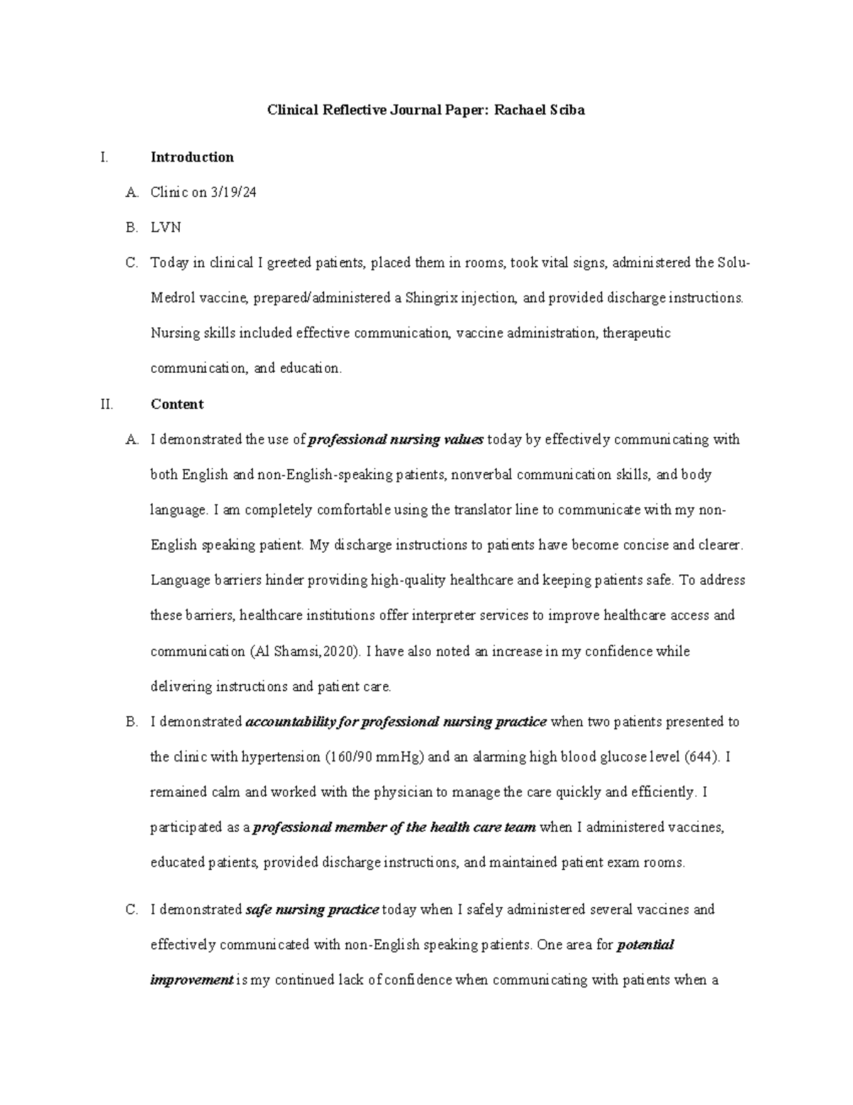 NUR 101: Clinical Reflection on Community Health Nursing Practices ...