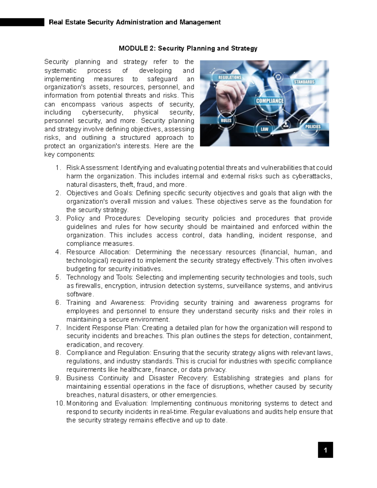 Module 2: Security Planning & Strategy Overview and Implementation ...