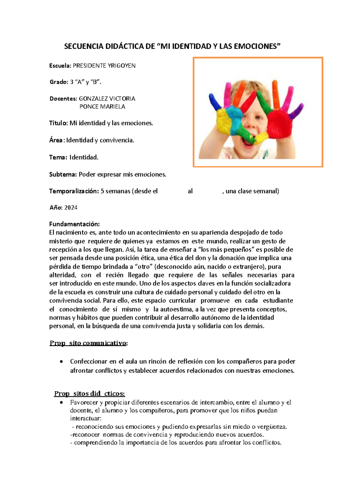 Secuencia Didáctica de Identidad y Emociones - Grado 3 A/B - Studocu