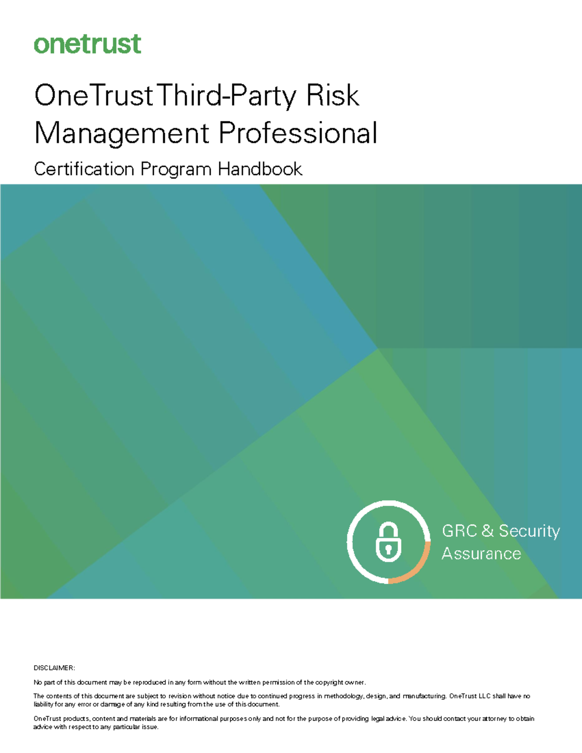 OneTrust Risk Management Professional Certification Handbook 202405 ...