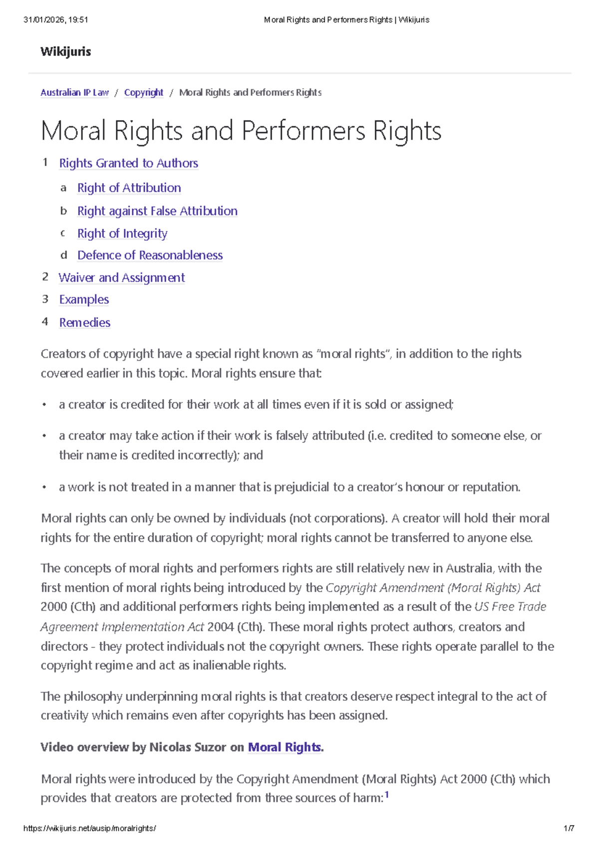19:51 Moral Rights and Performers Rights: An Overview of Australian IP ...